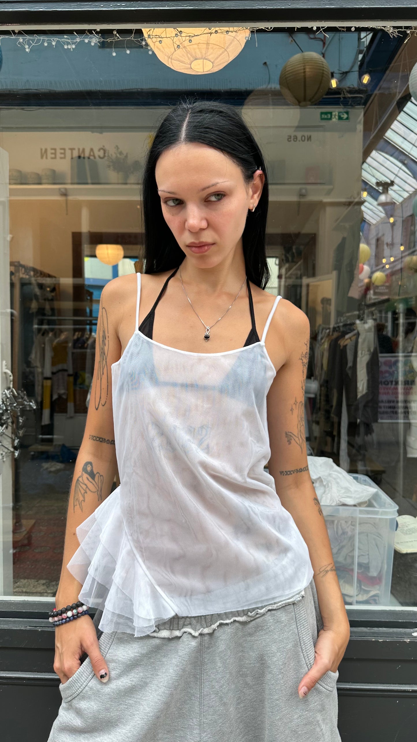 White tulle top