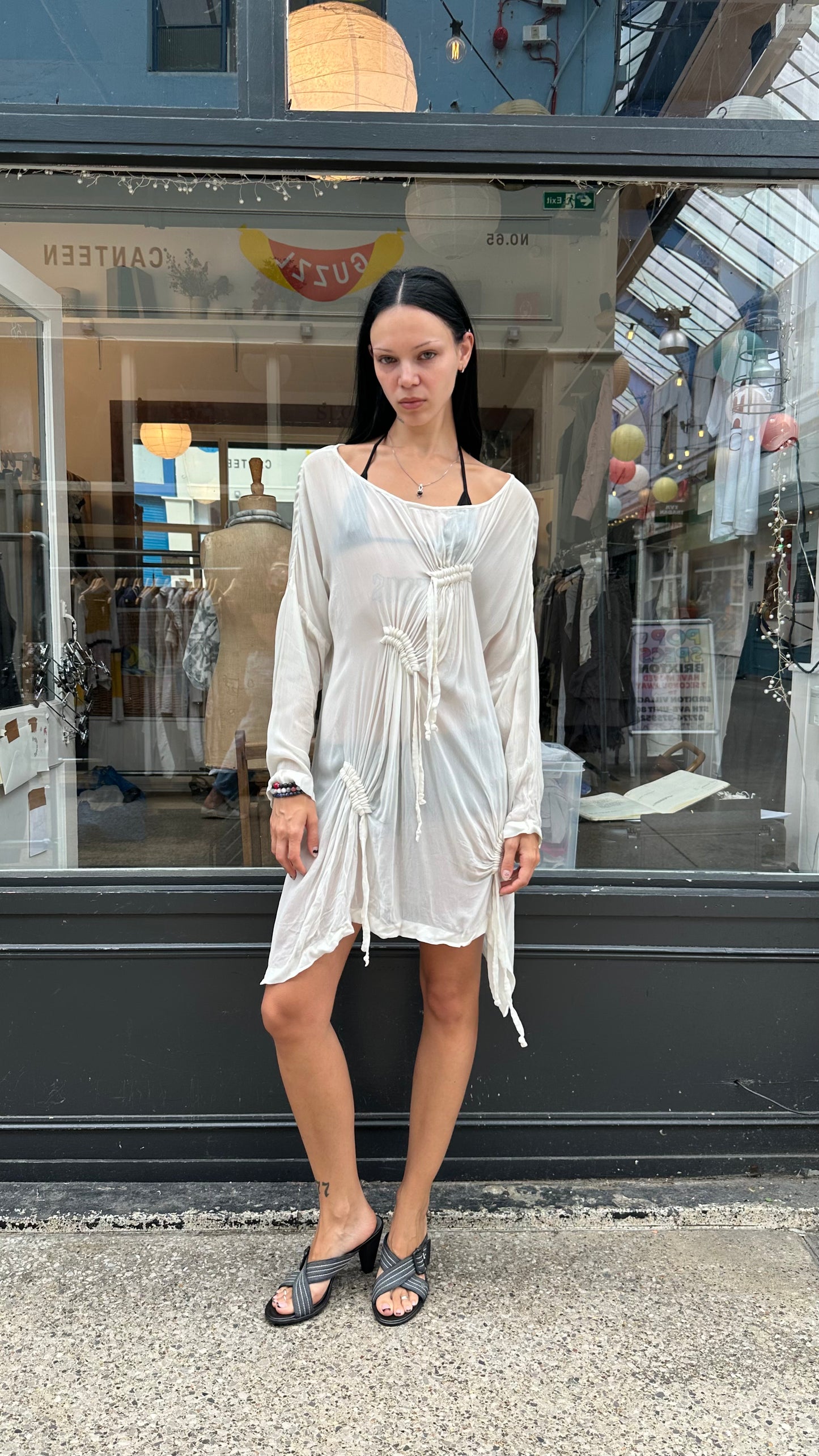 white sheer dress