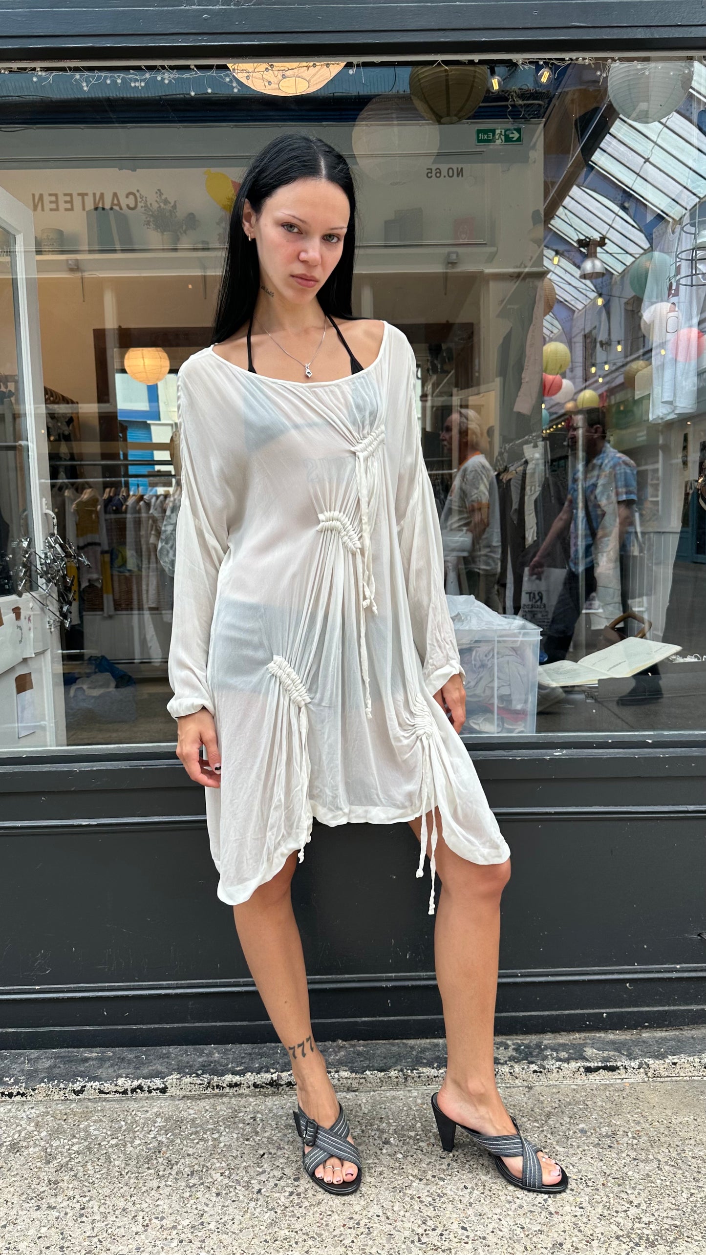 white sheer dress