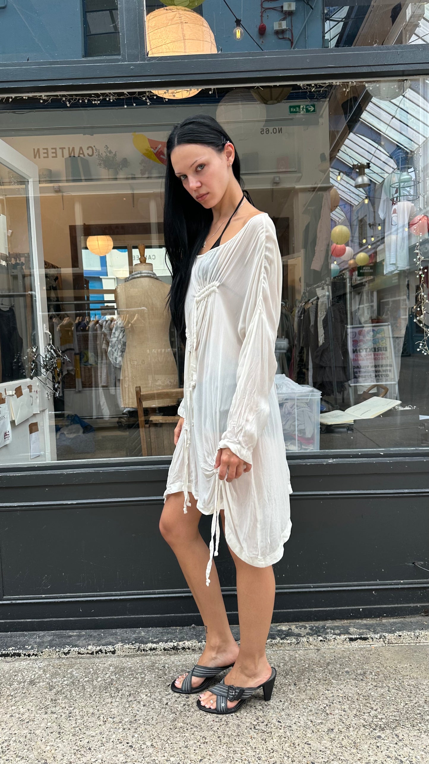 white sheer dress