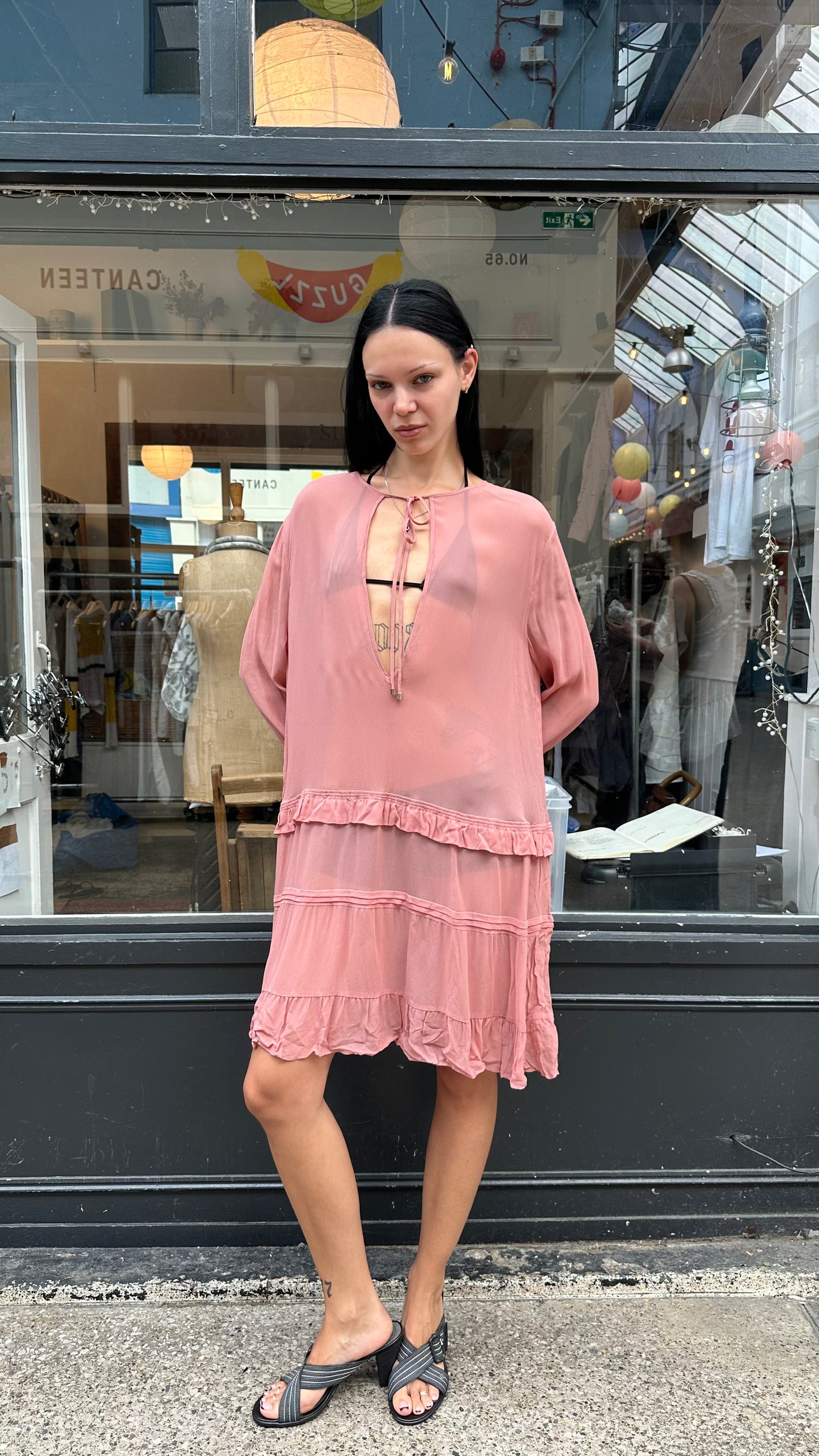 Pink sheer dress