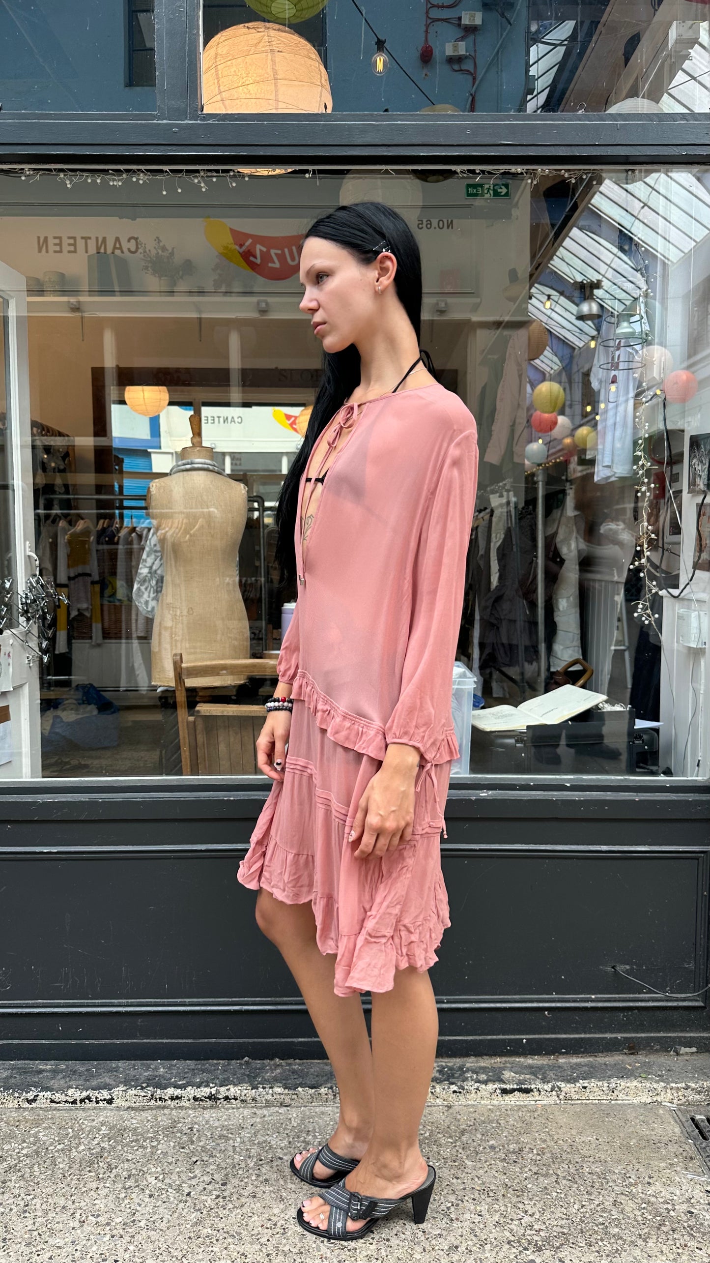 Pink sheer dress