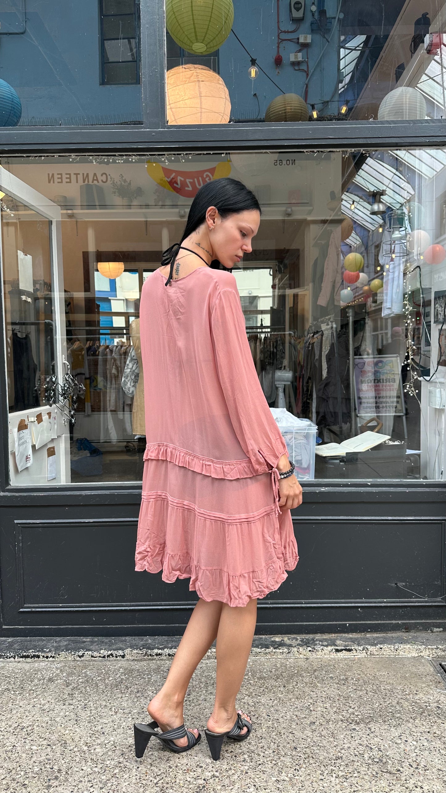 Pink sheer dress