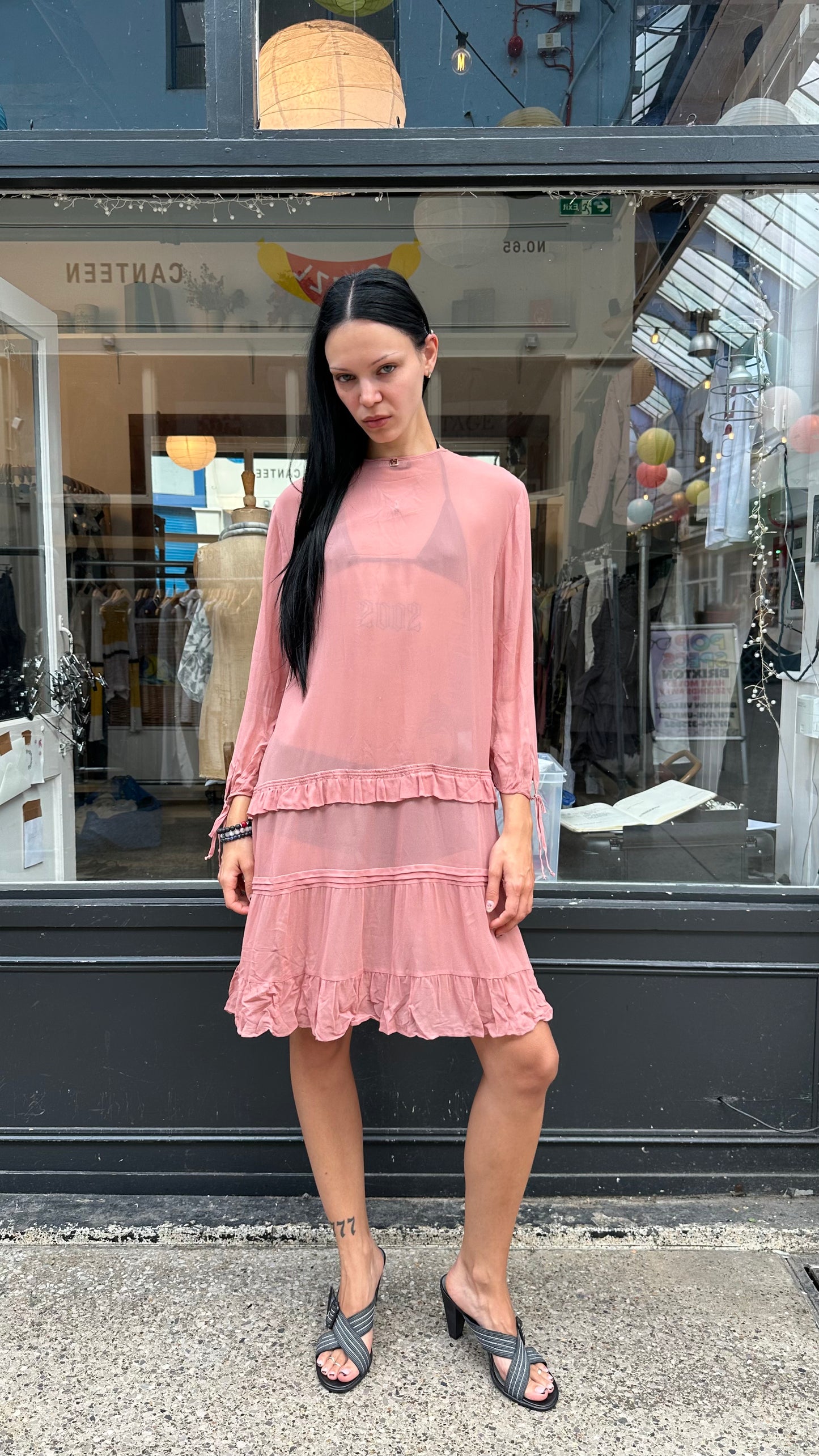 Pink sheer dress