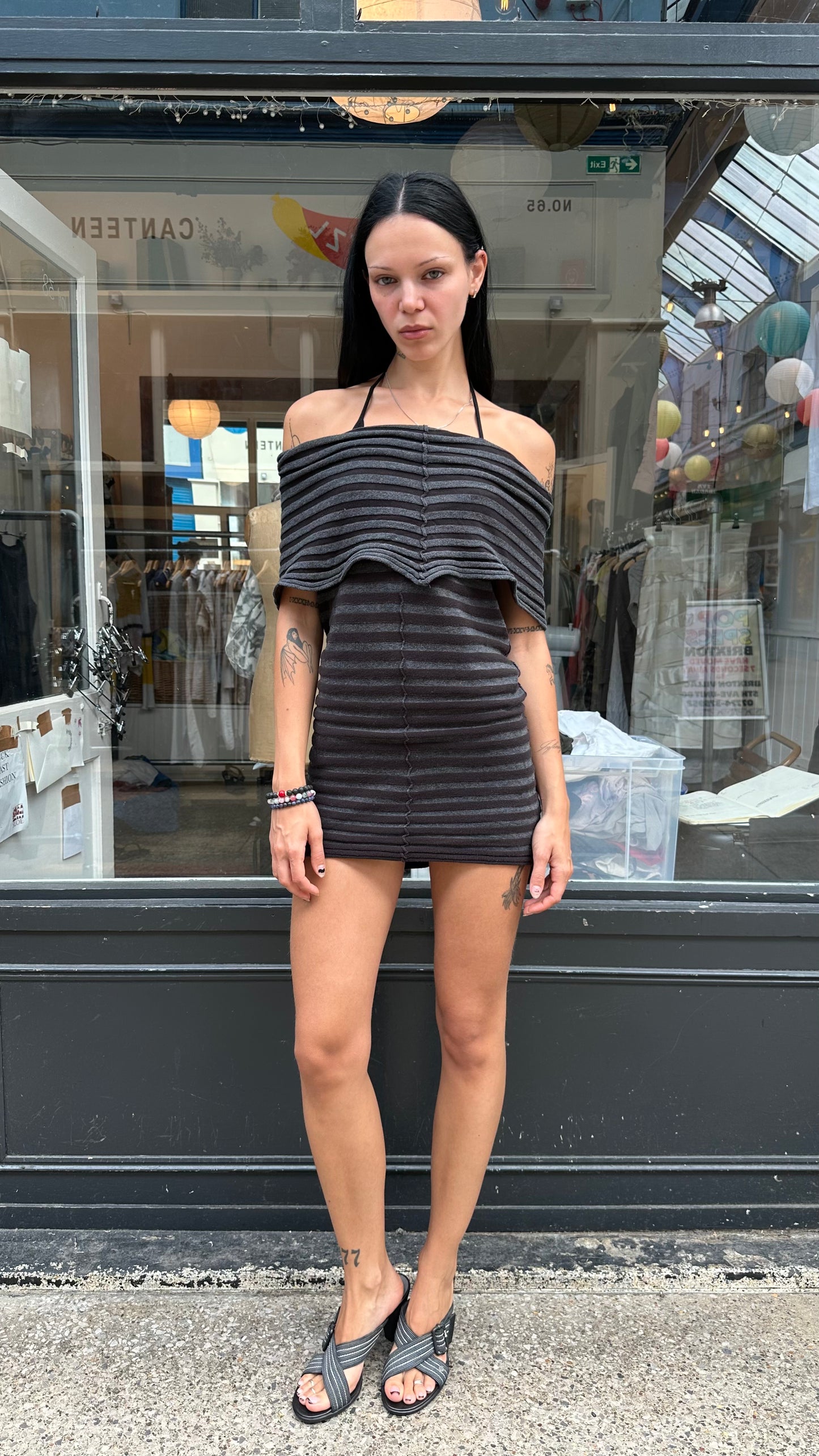 All saints striped 100% cotton dress