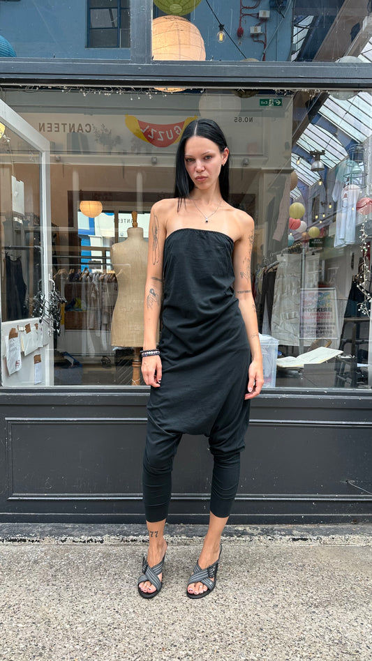 Black drop crotch jumpsuit