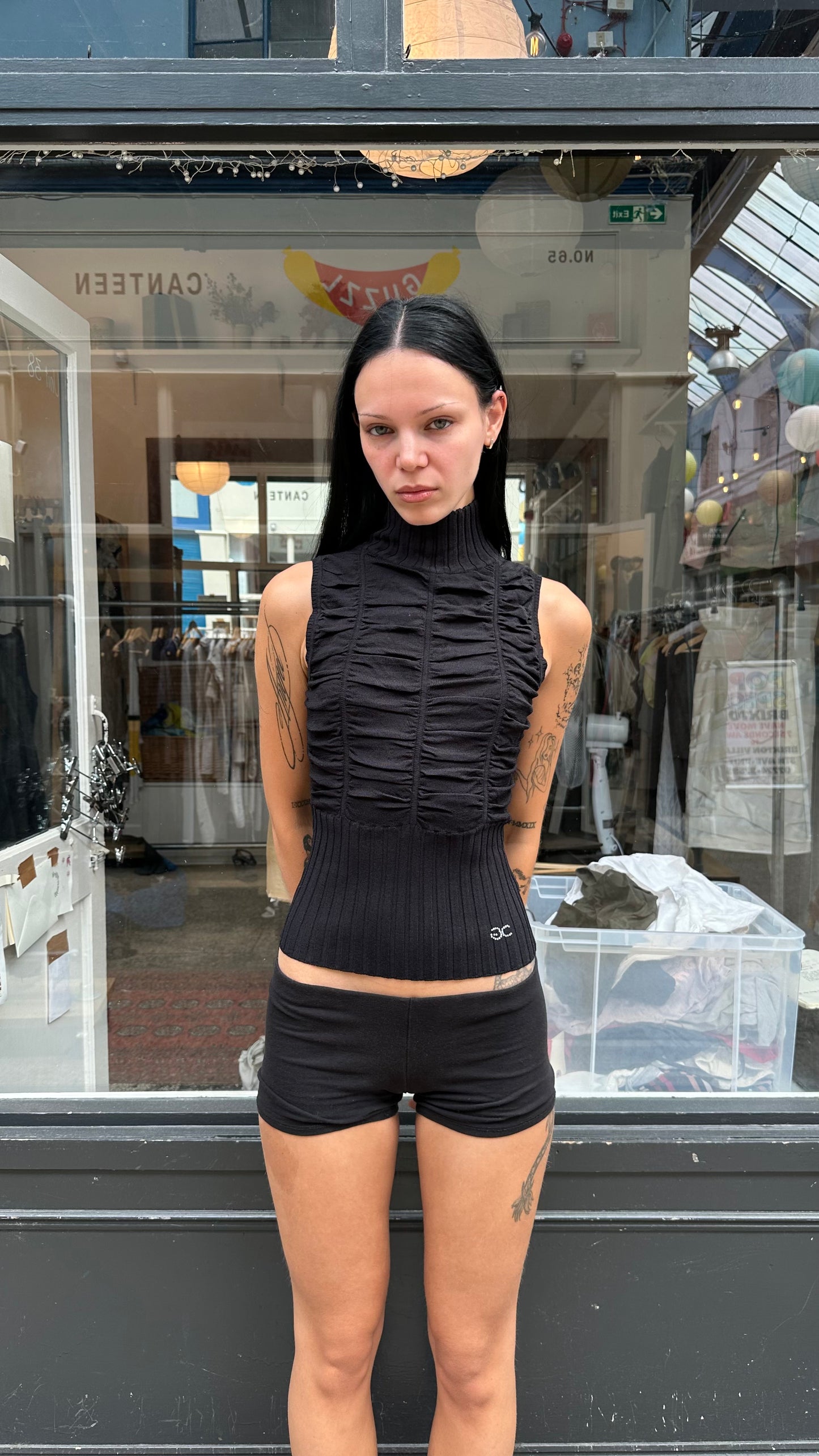 Black high neck tank