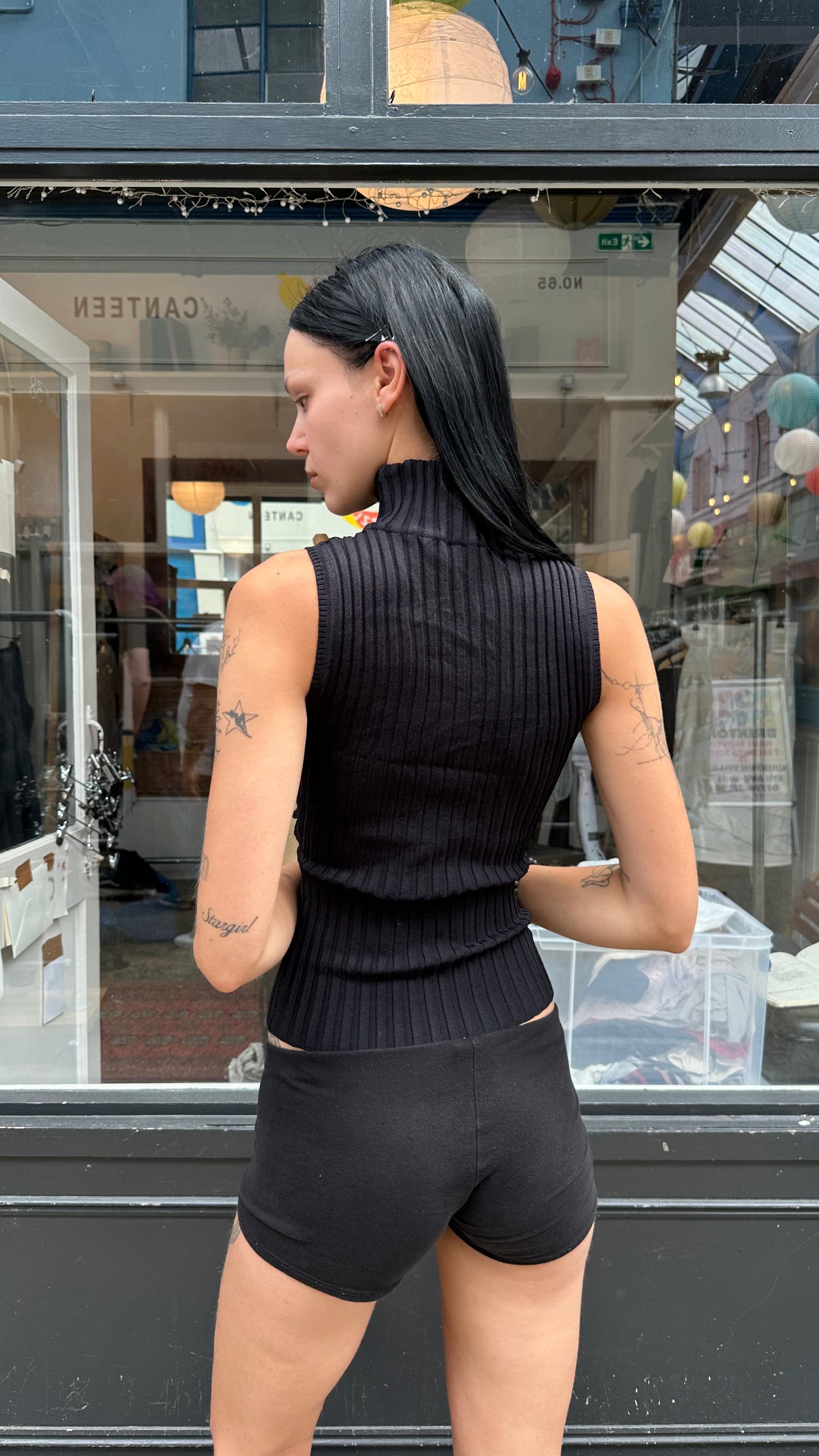 Black high neck tank