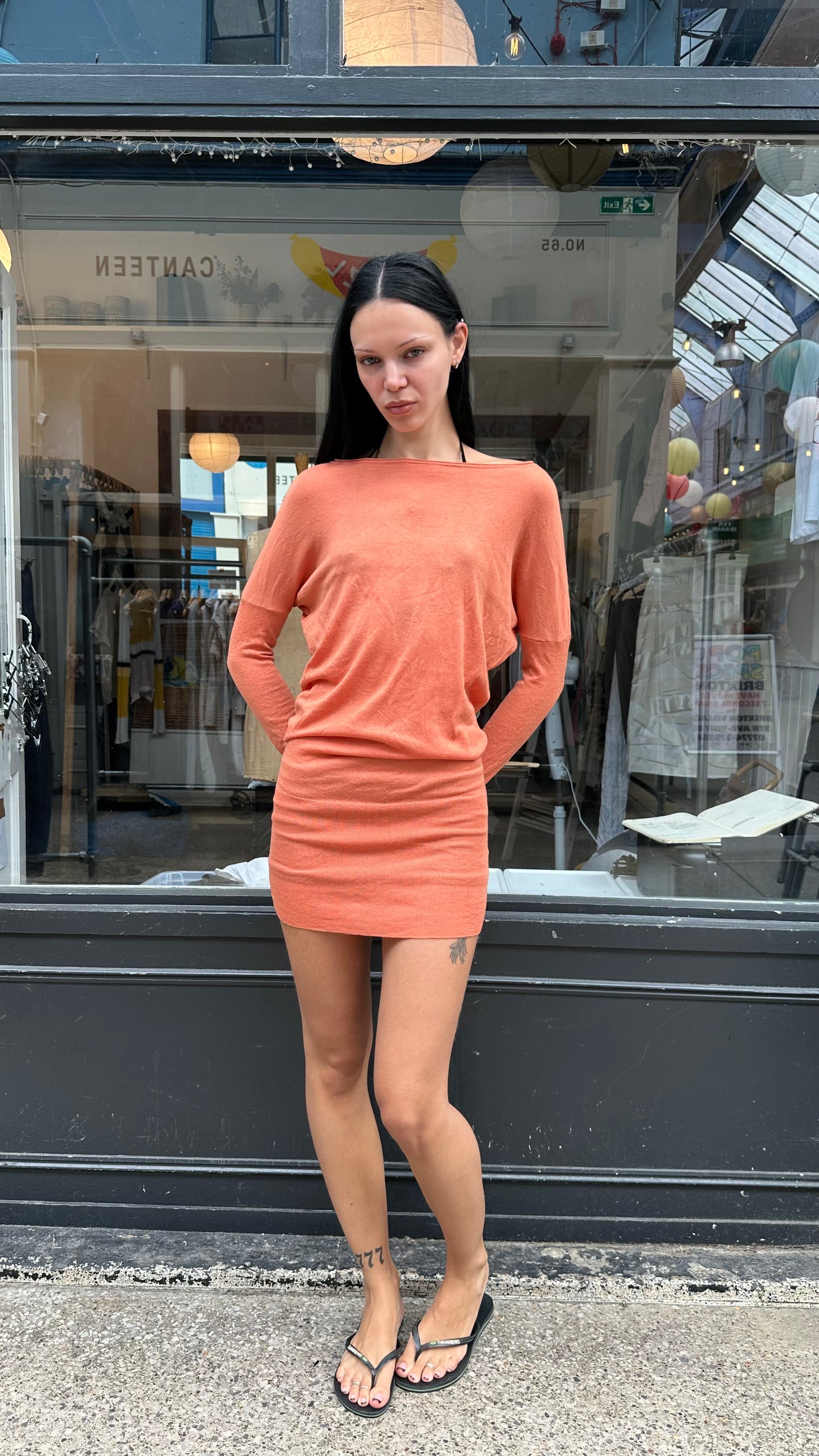 Coral slouchy dress