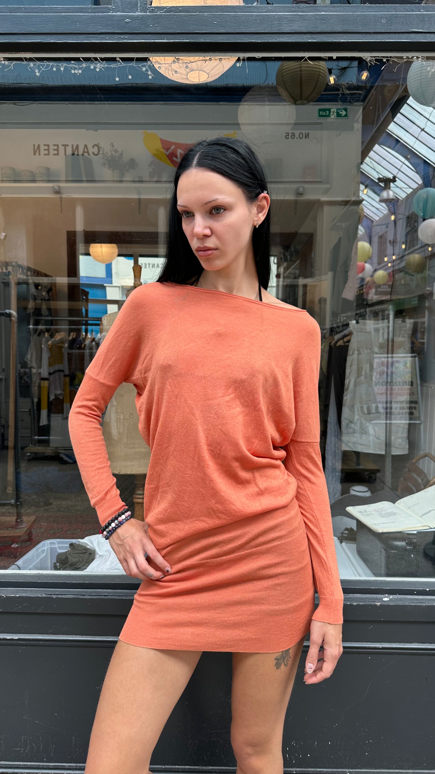 Coral slouchy dress