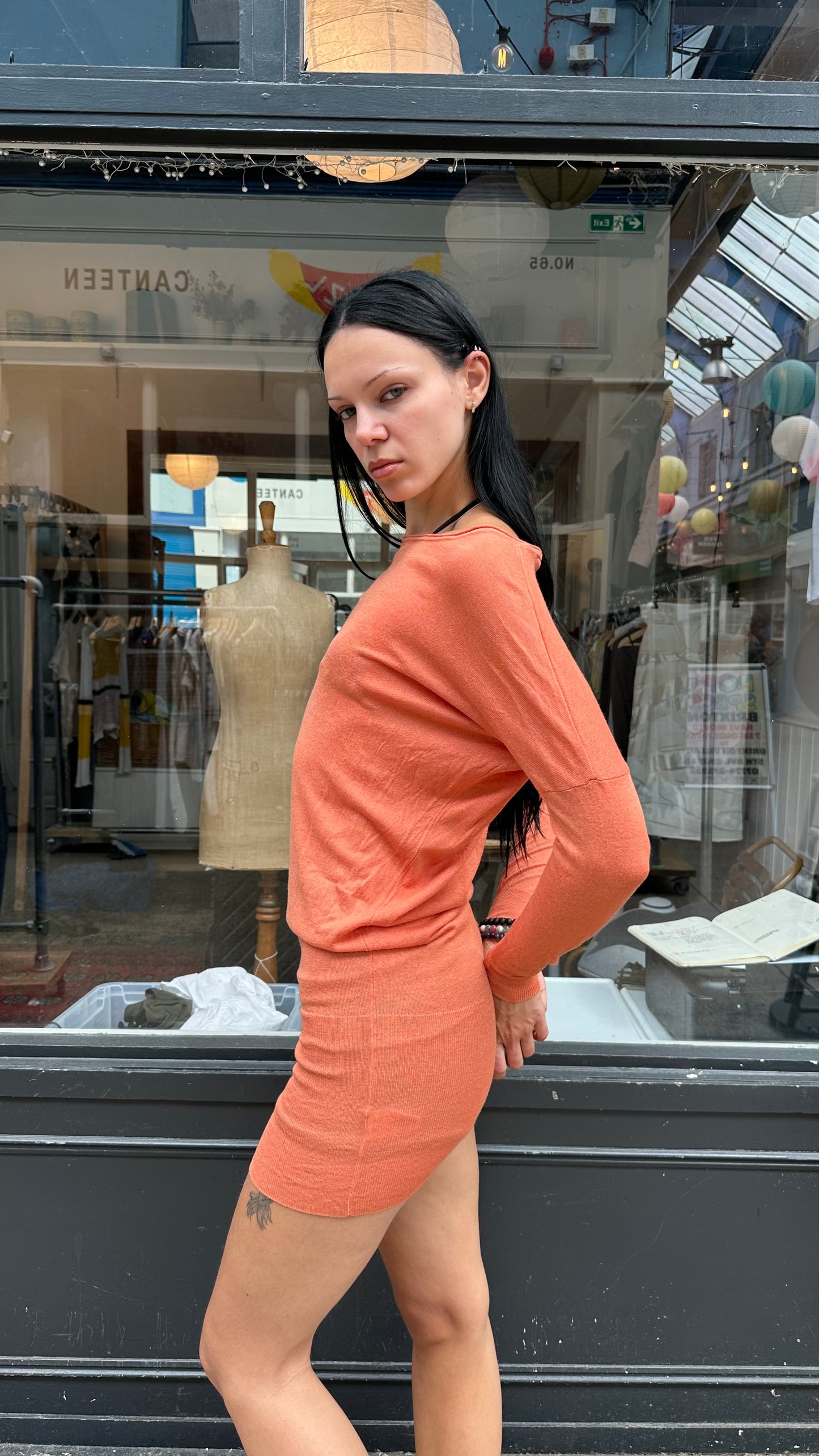 Coral slouchy dress
