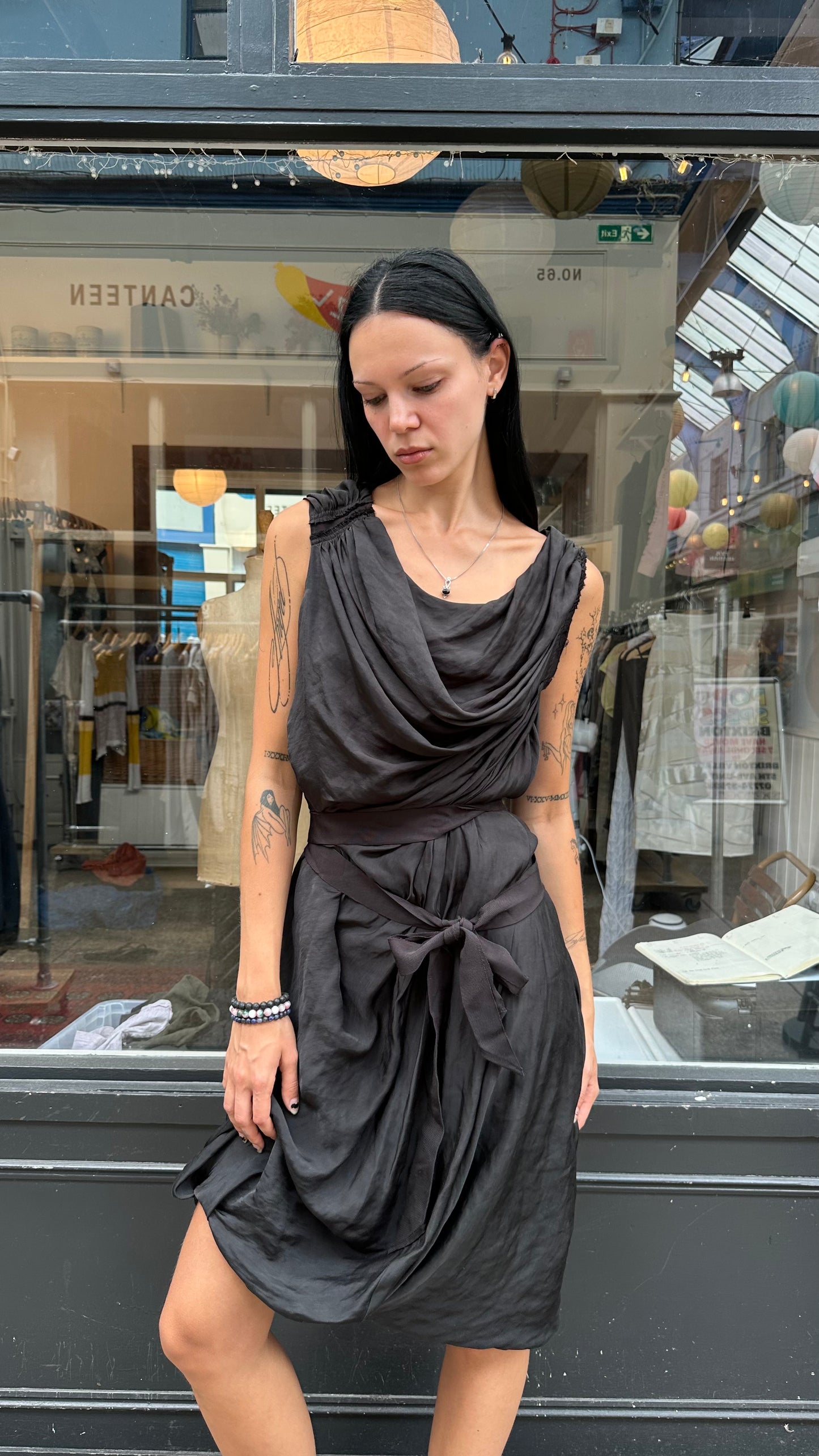 All saints 100% silk slip dress