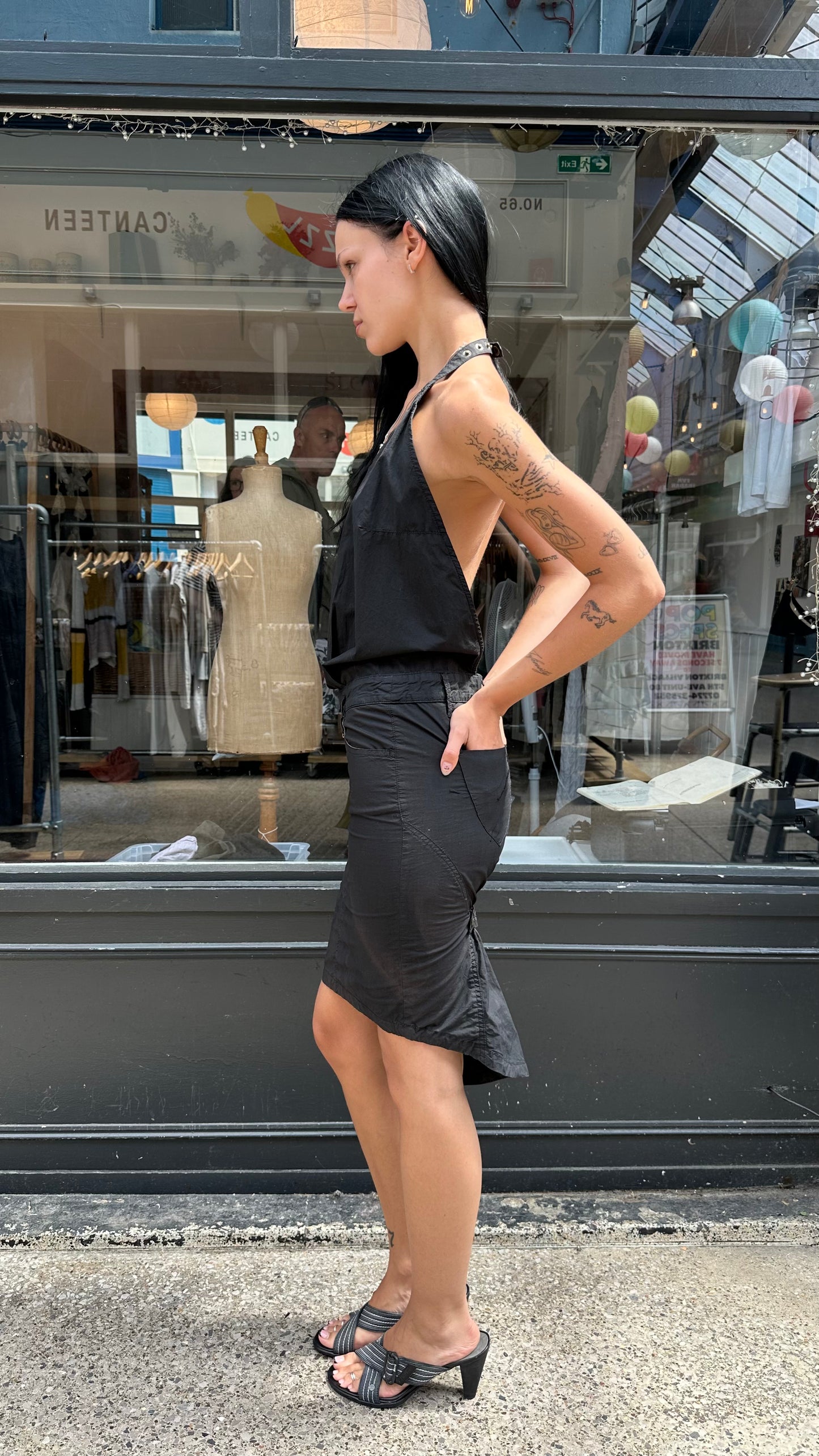 Fornarina black backless dress