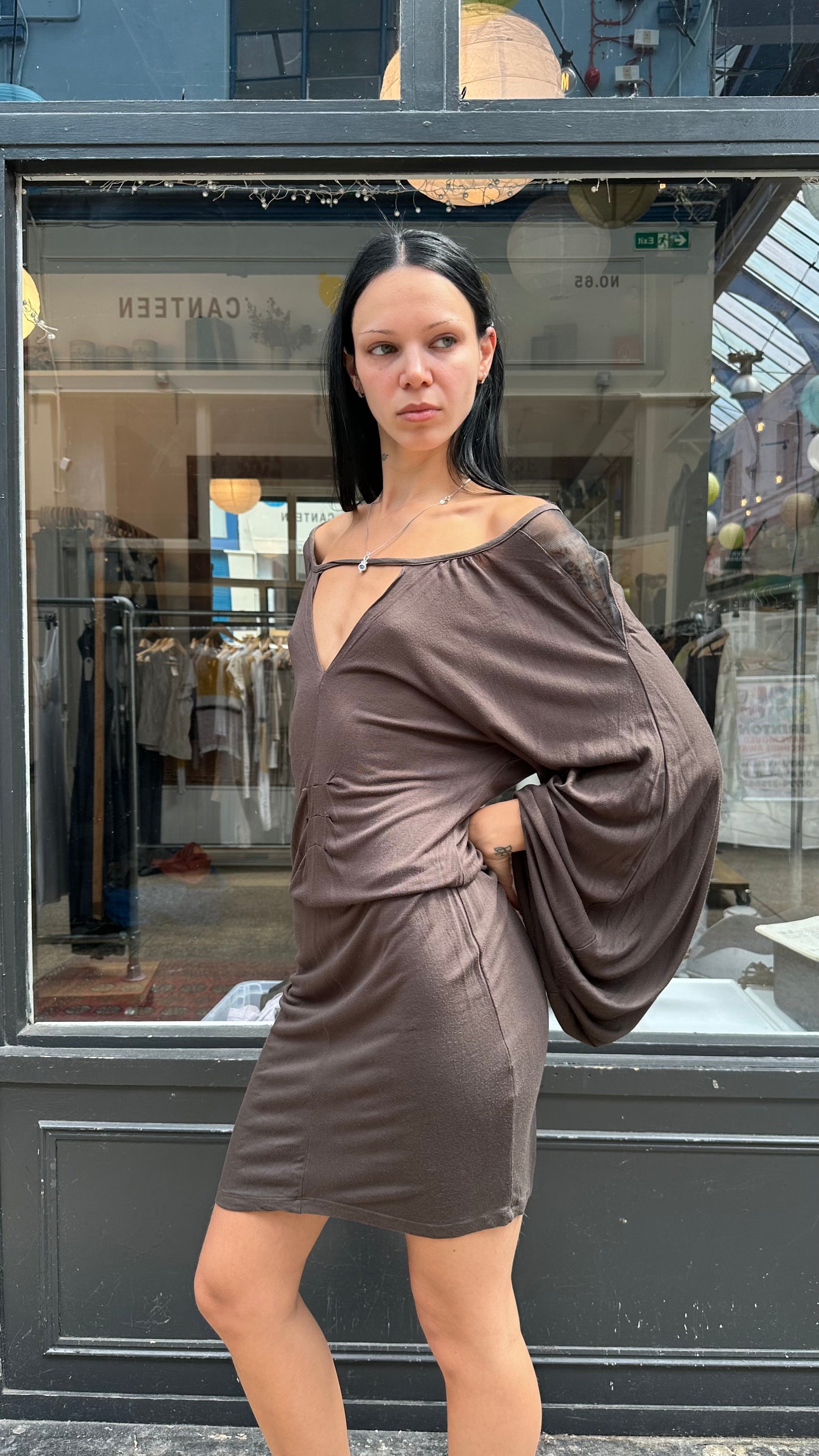 Khaki slouchy dress