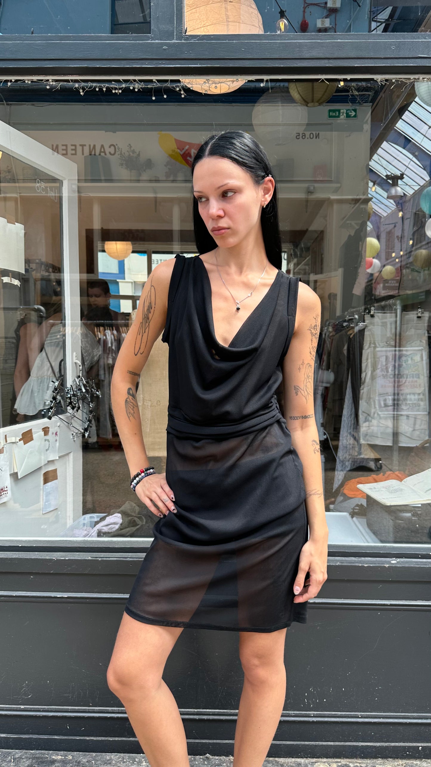 Black sheer dress