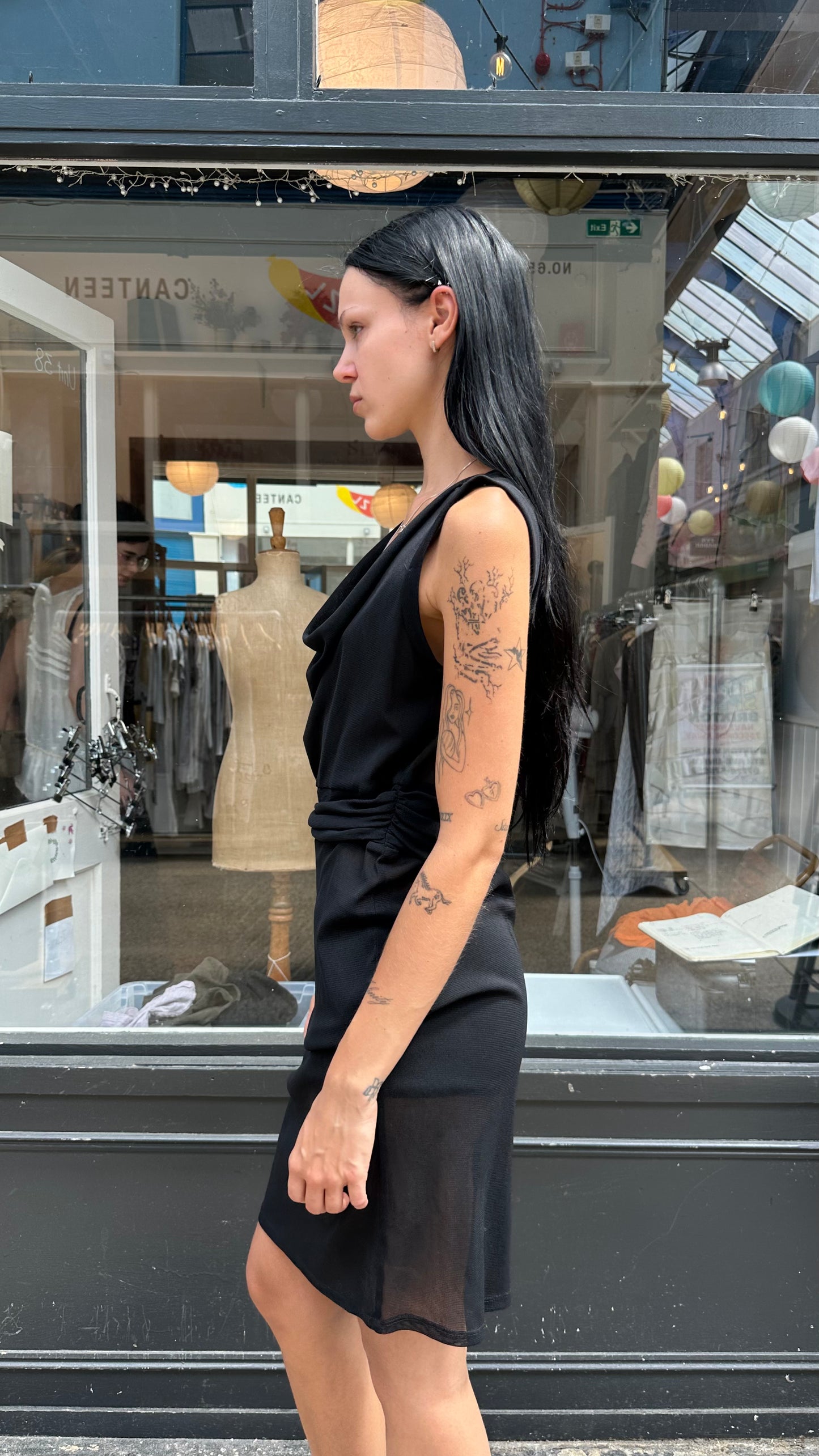 Black sheer dress