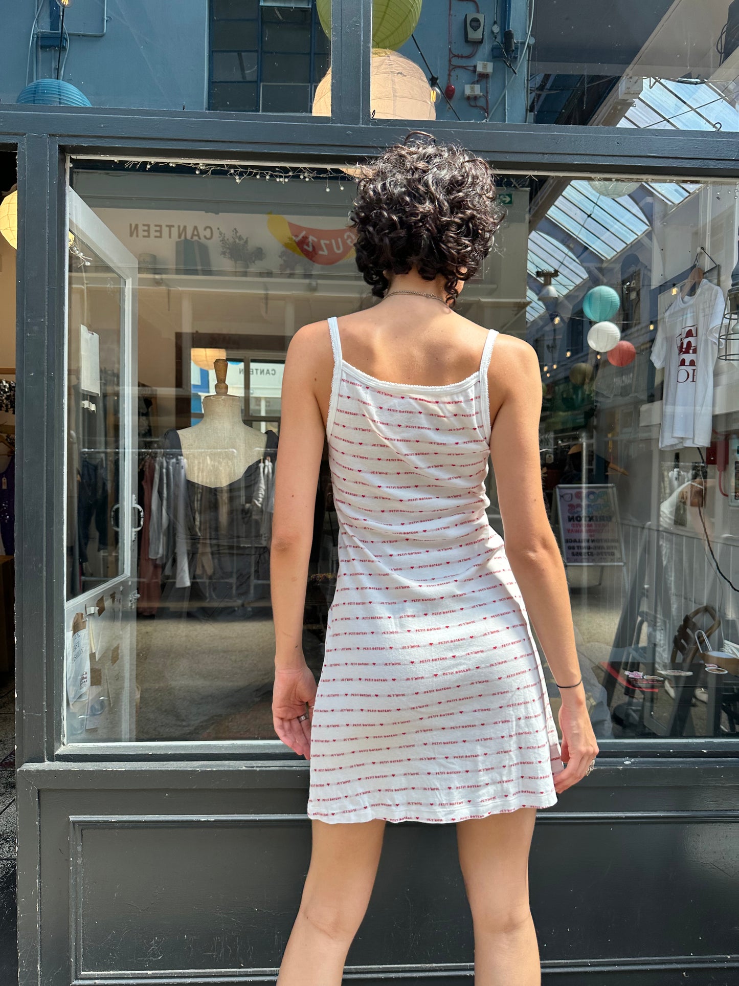 stripey 100% cotton shift dress