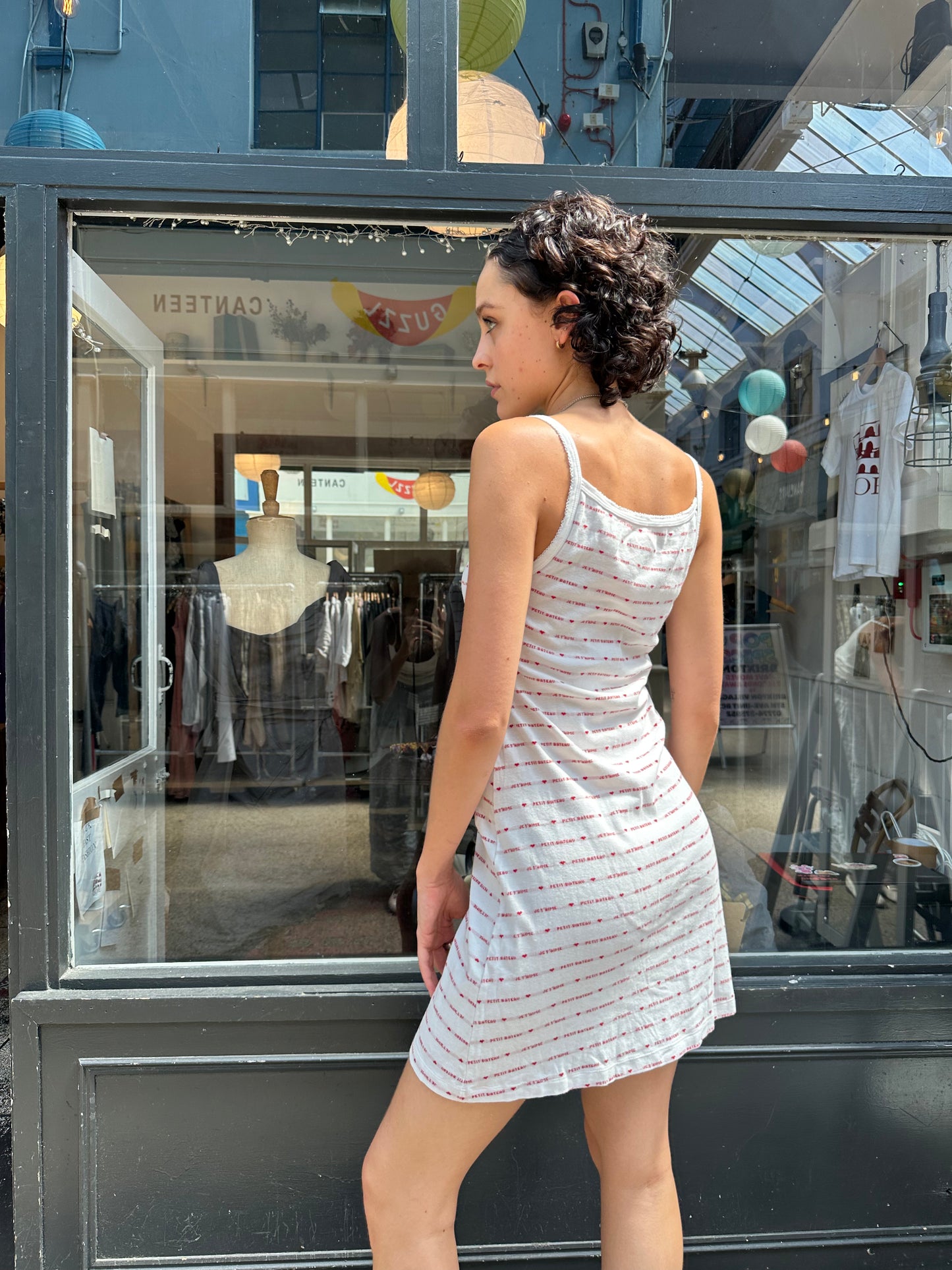 stripey 100% cotton shift dress
