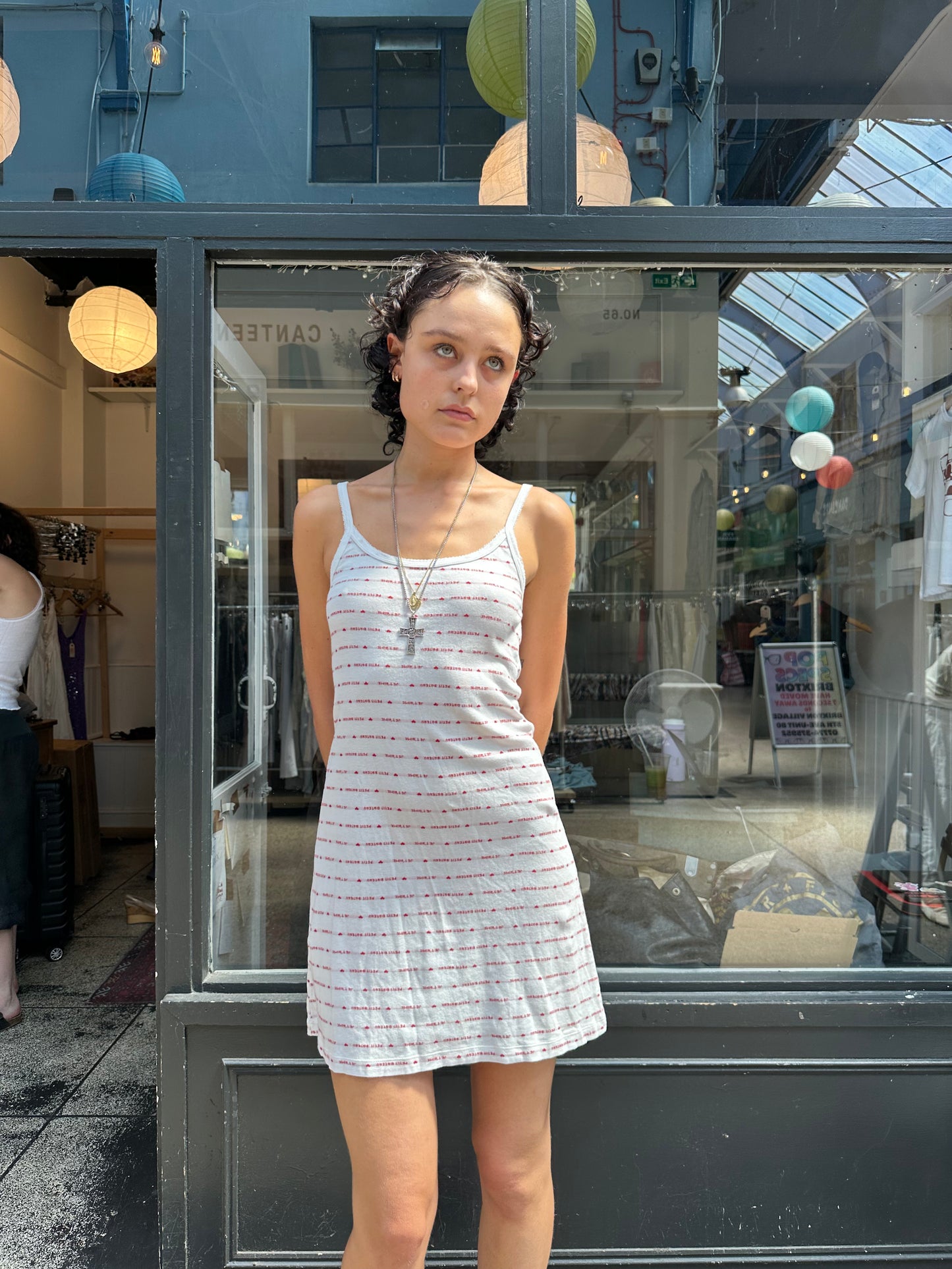 stripey 100% cotton shift dress