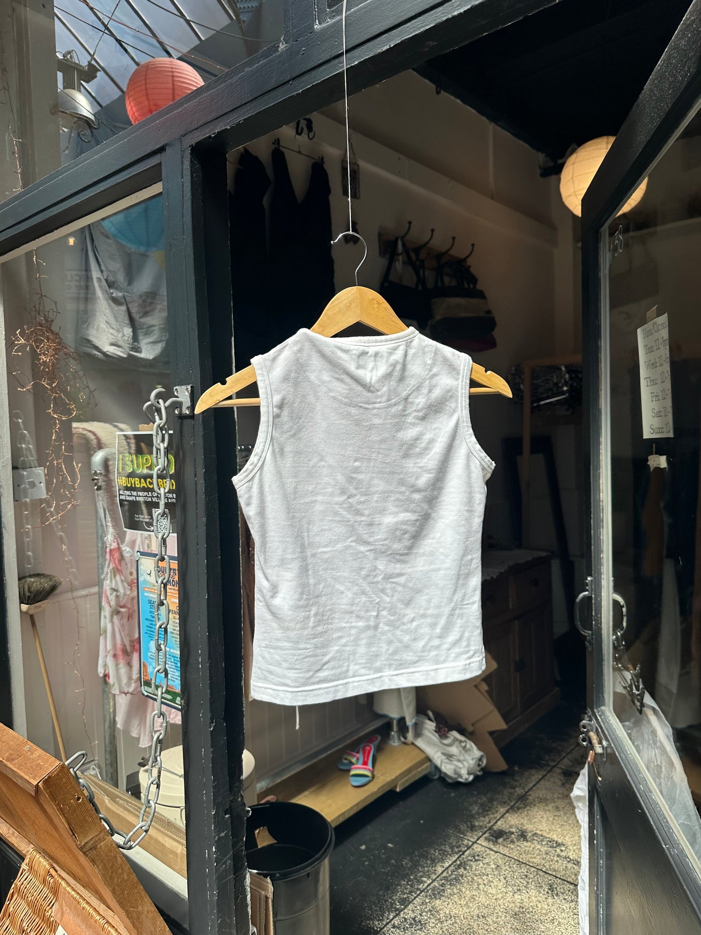 LAMBRETTA white tank top with England graphic