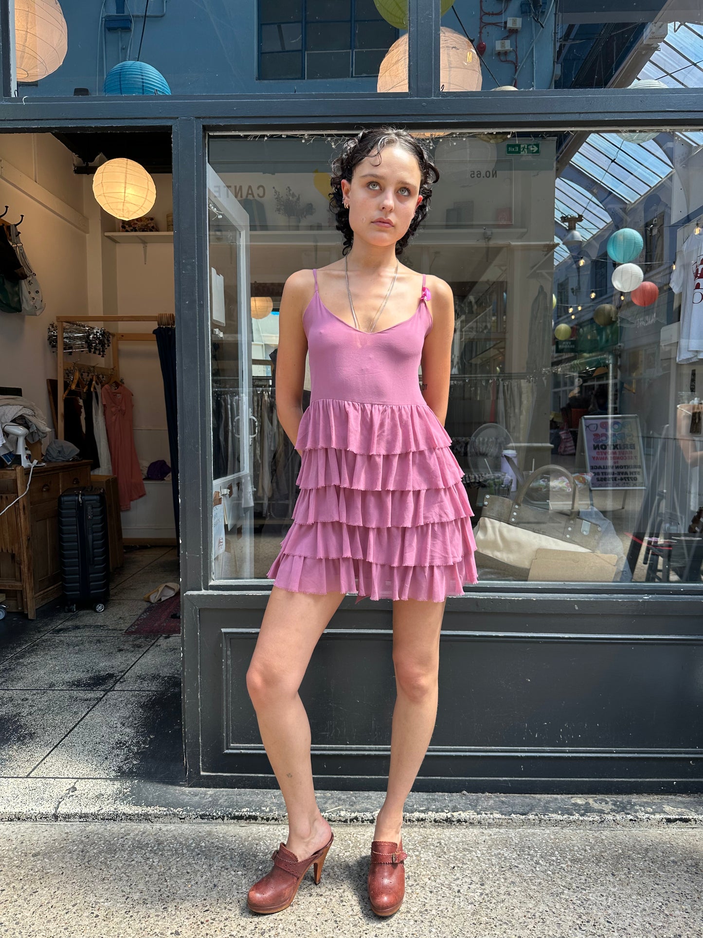 Fornarina pink mini baby doll dress