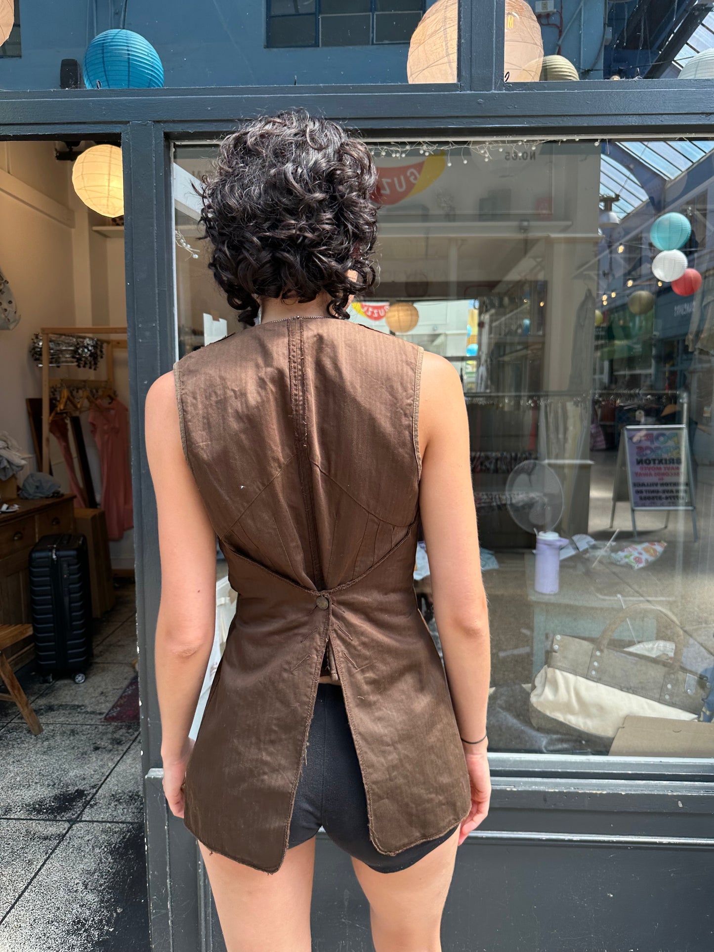 IKKS brown cotton wrap dress labelled 38