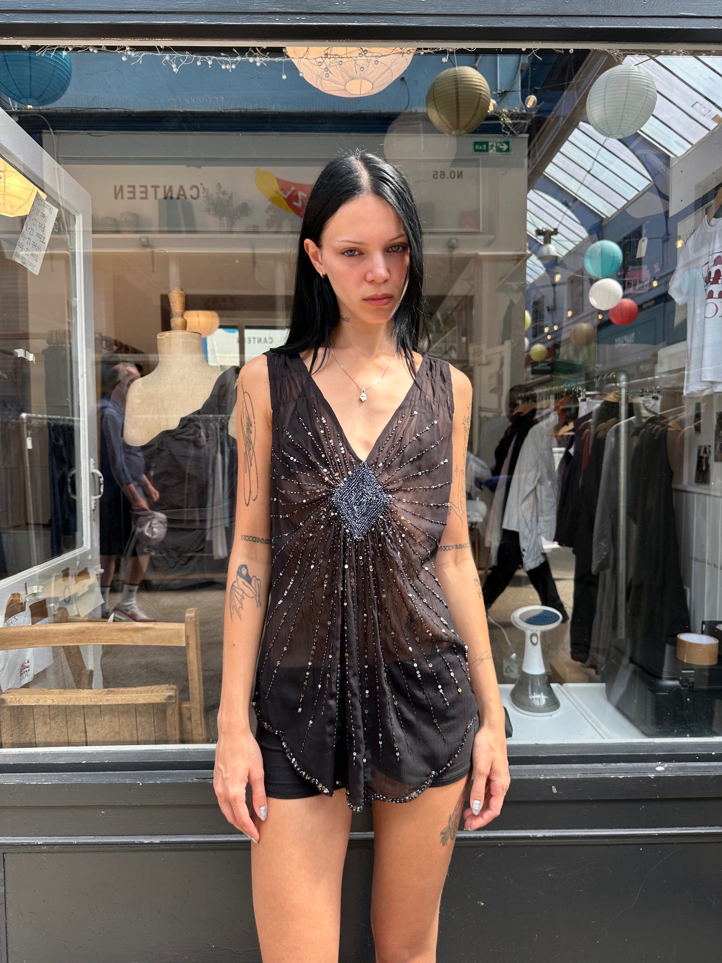 Sheer beaded top