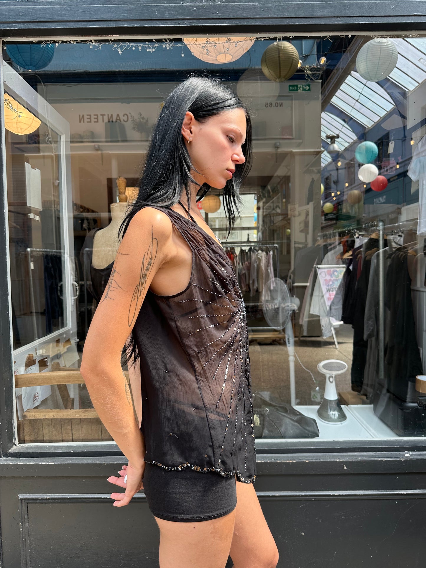 Sheer beaded top