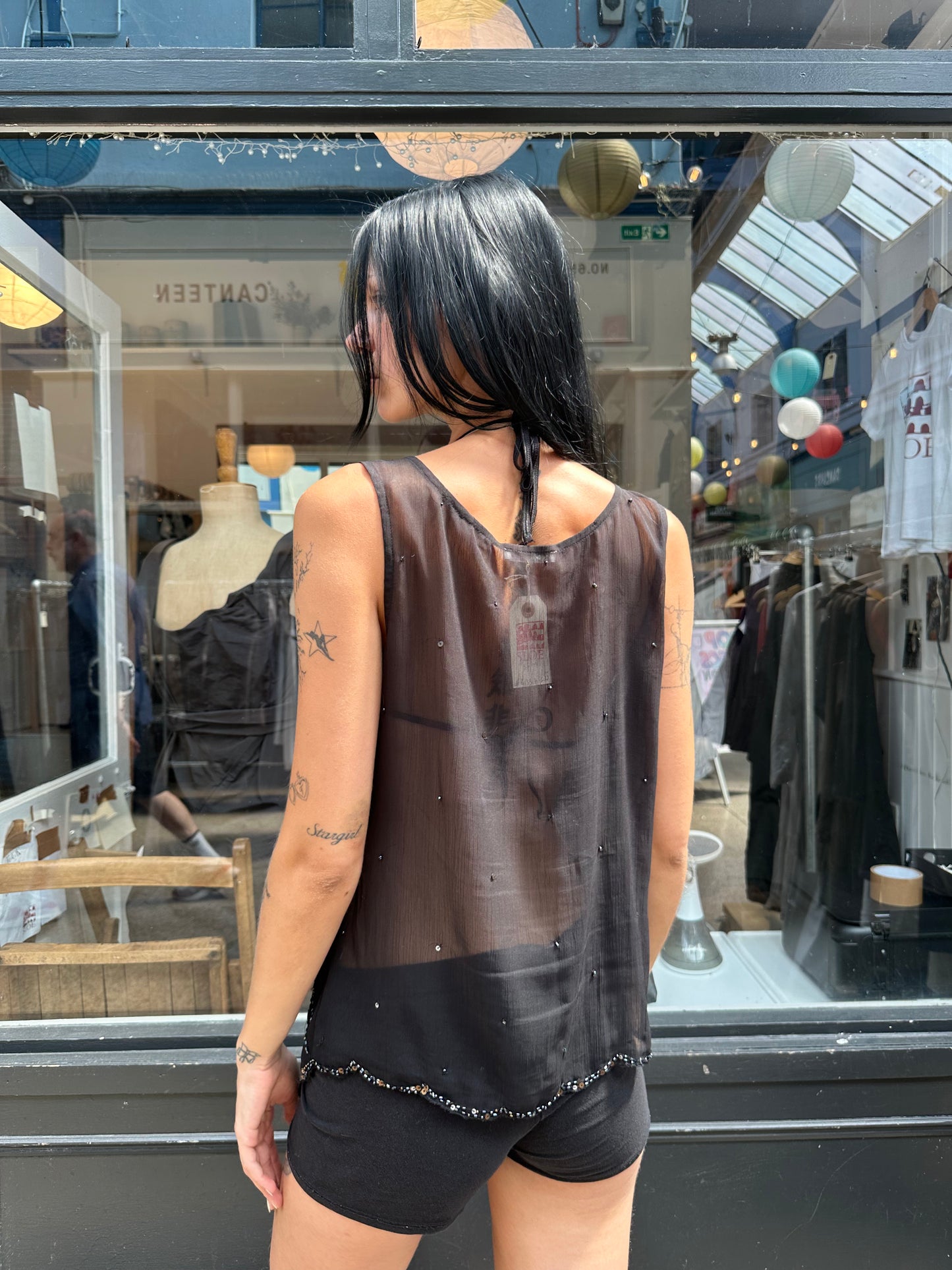 Sheer beaded top