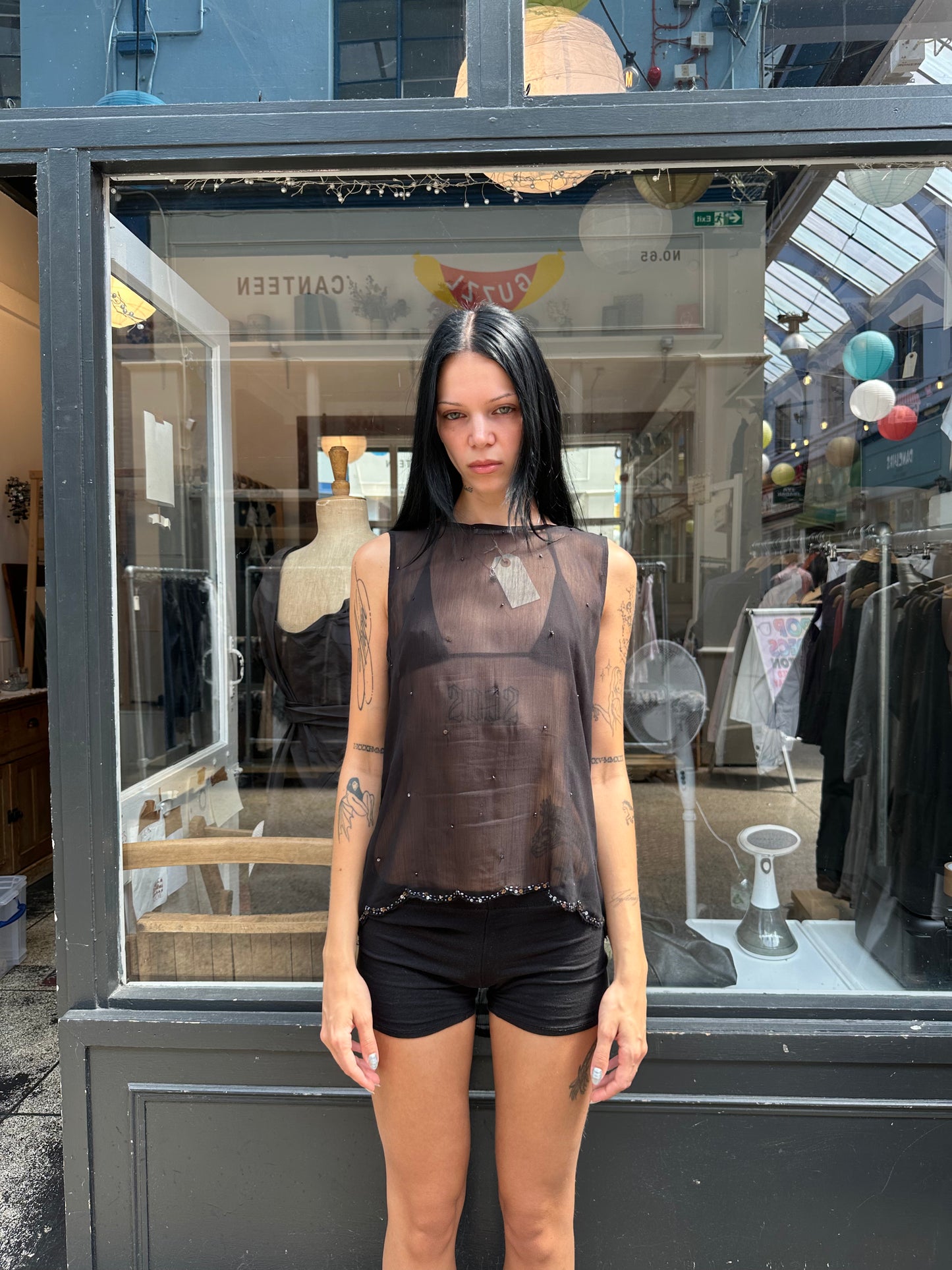 Sheer beaded top