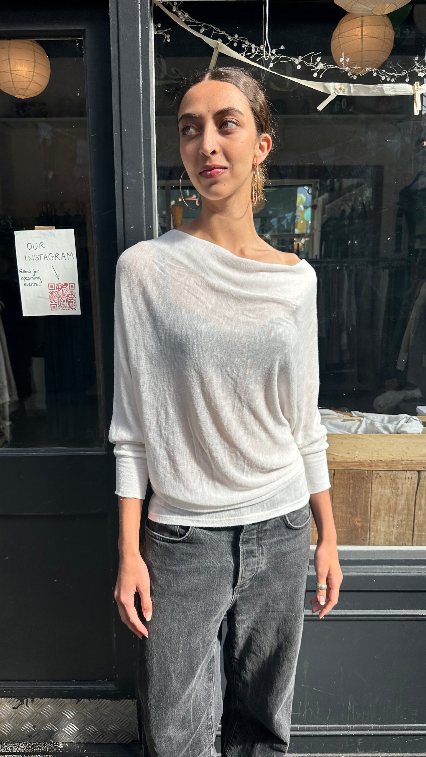 Fine knit slouchy top