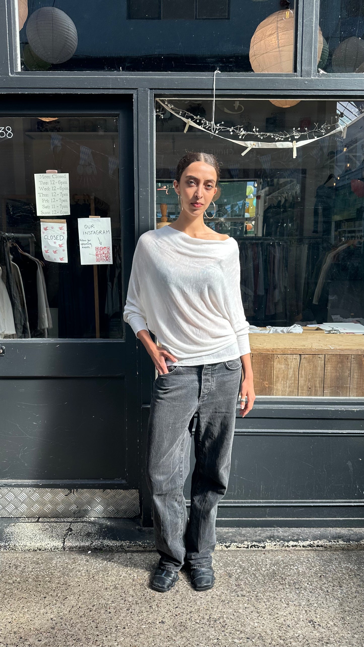 Fine knit slouchy top