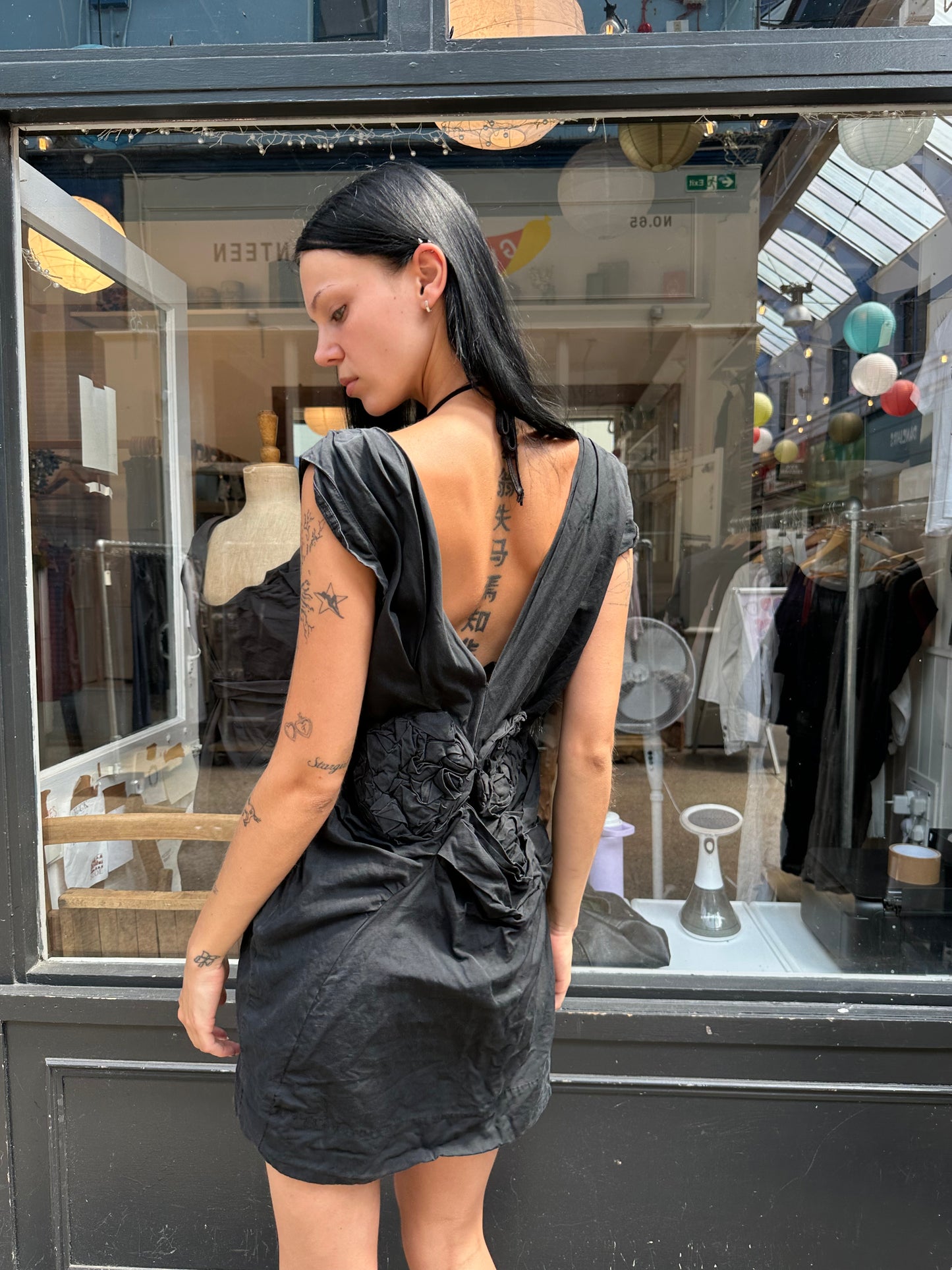 ALL SAINTS structured dress with rosettes