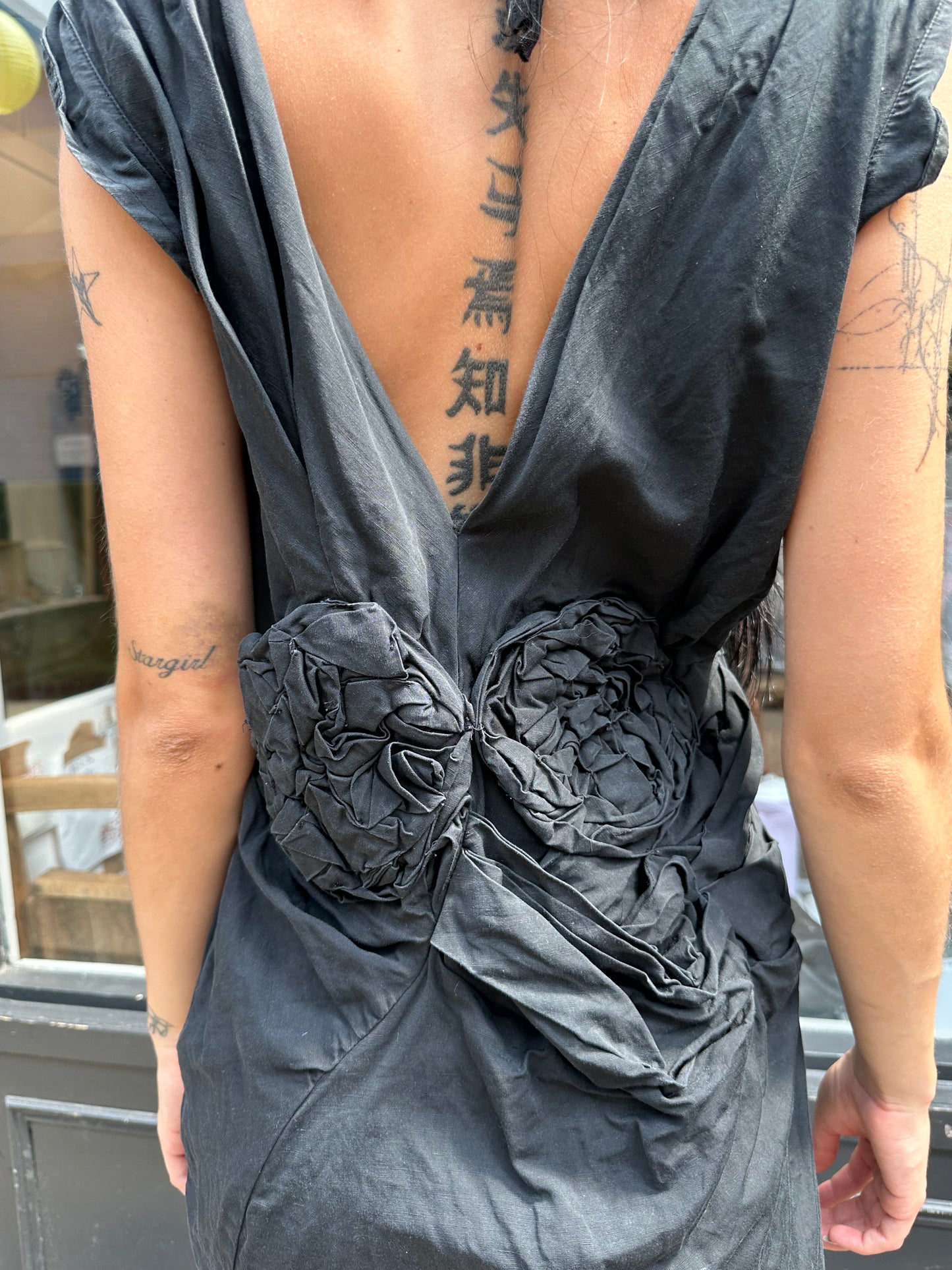 ALL SAINTS structured dress with rosettes