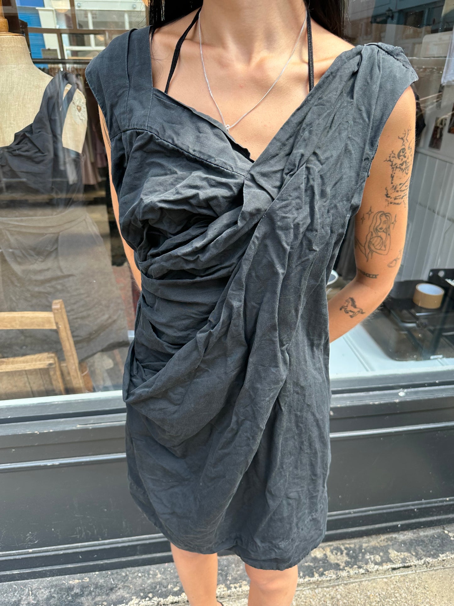 ALL SAINTS structured dress with rosettes