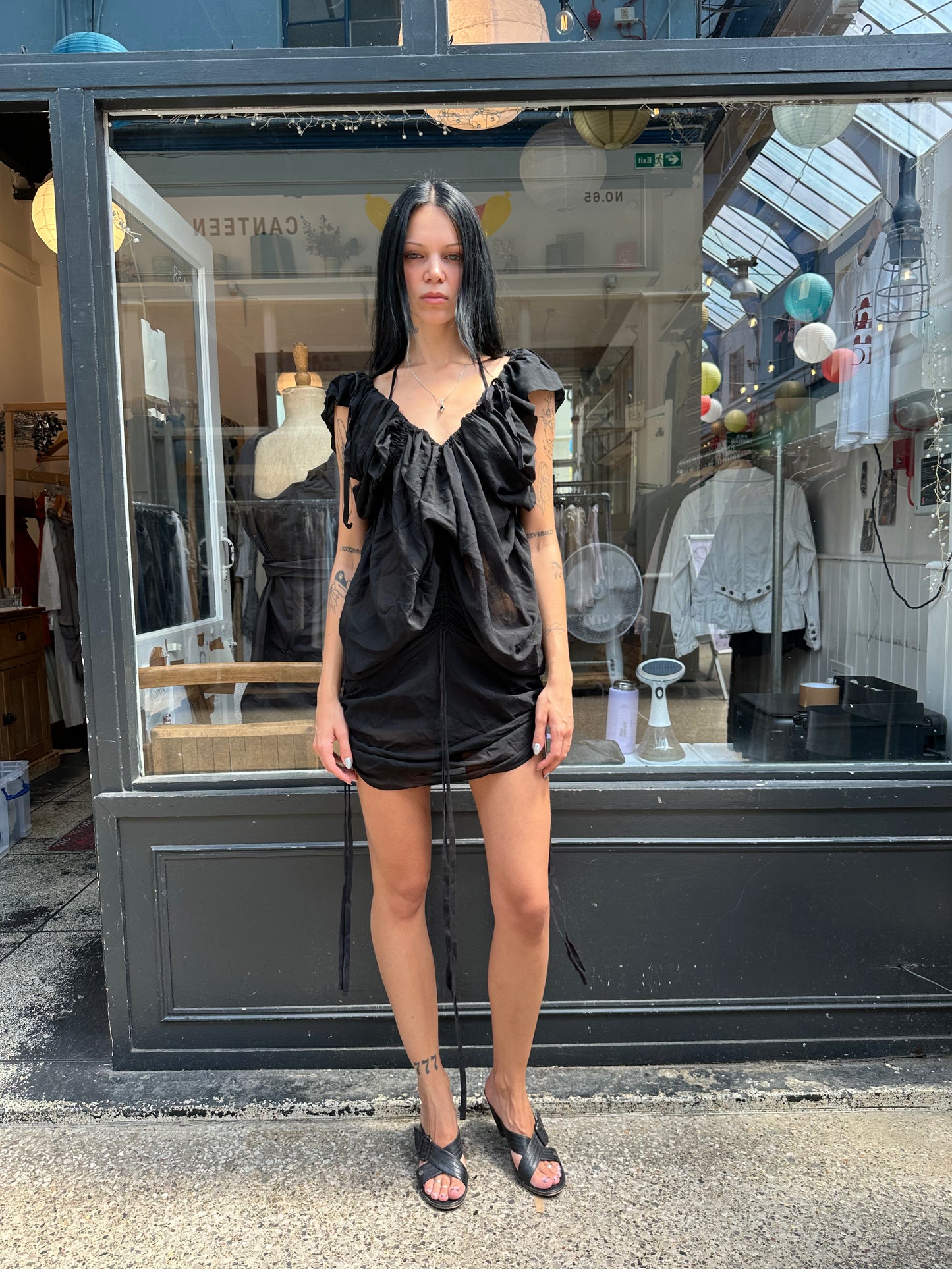 ALL SAINTS sheer drawstring dress