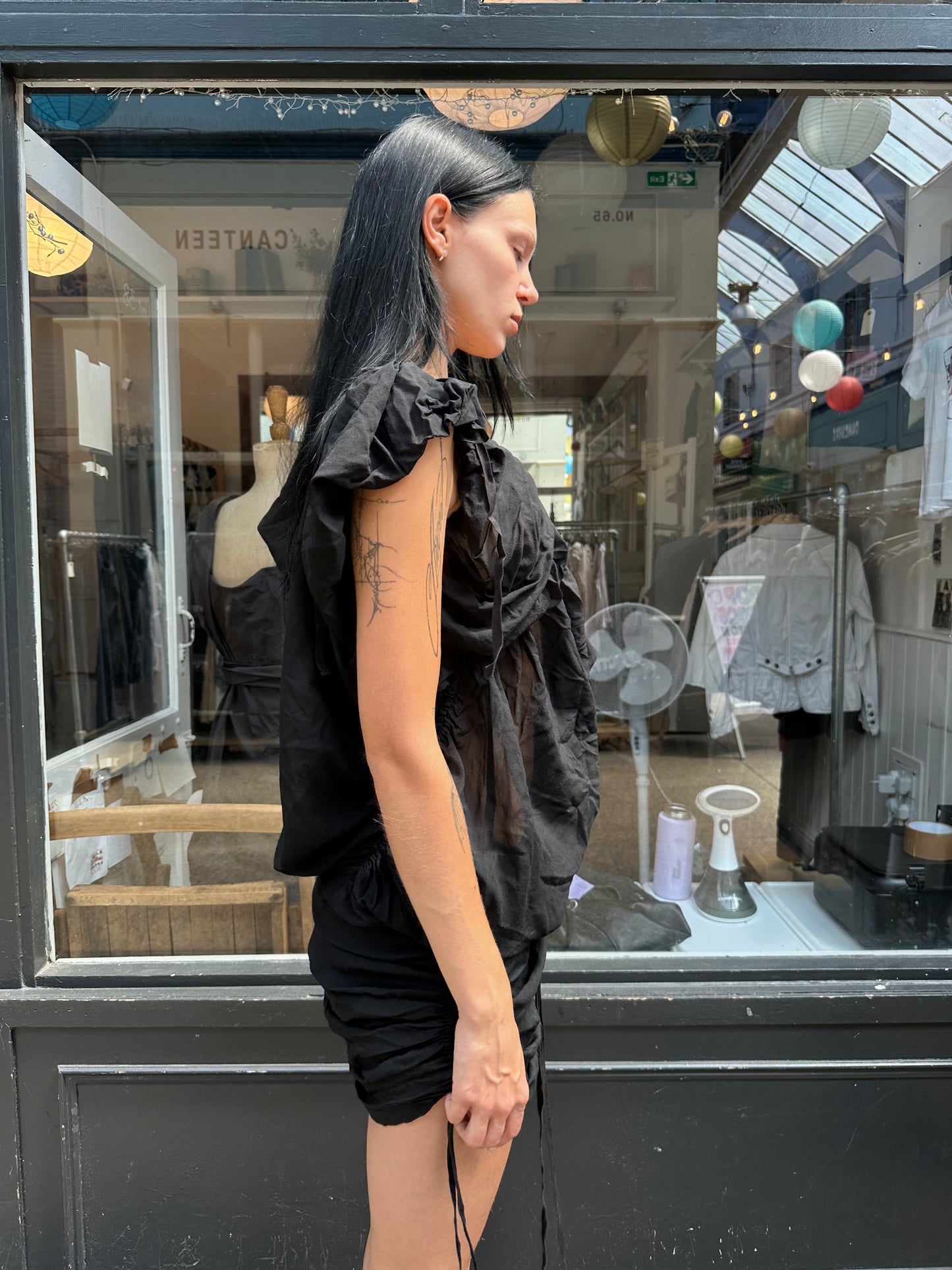 ALL SAINTS sheer drawstring dress