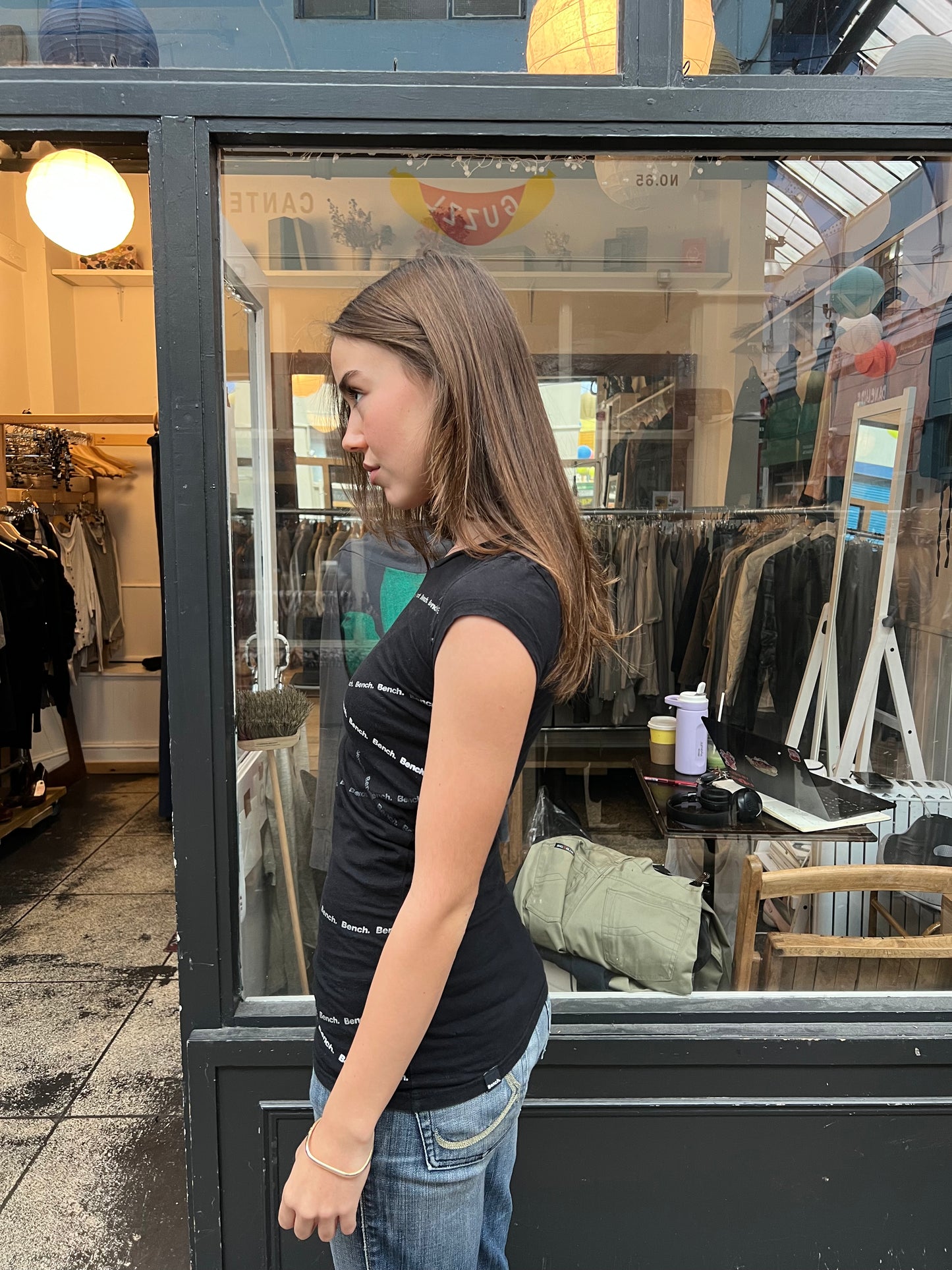 Bench  black cap sleeve top