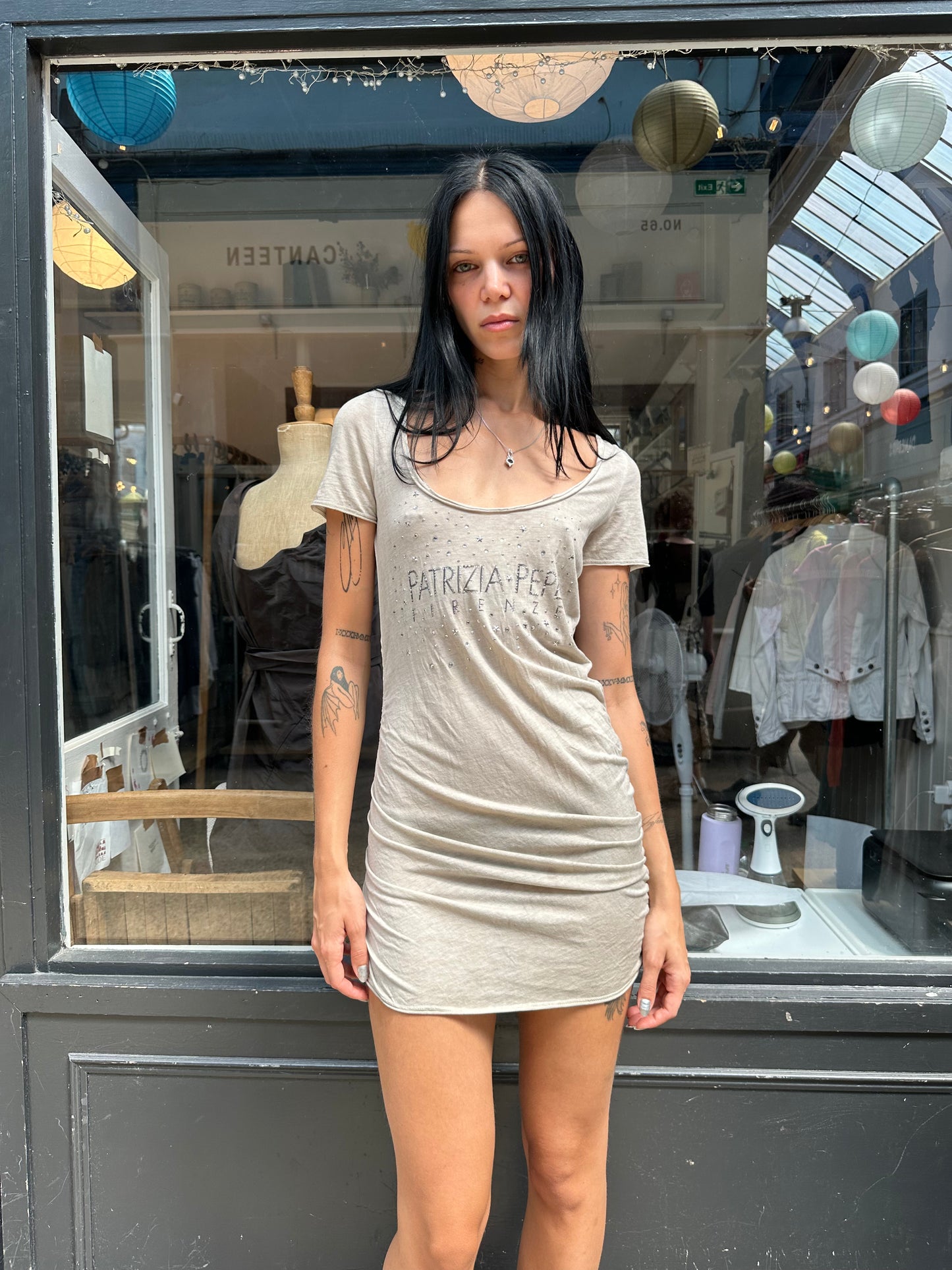 PATRIZIA PEPE tshirt dress with ruched sides