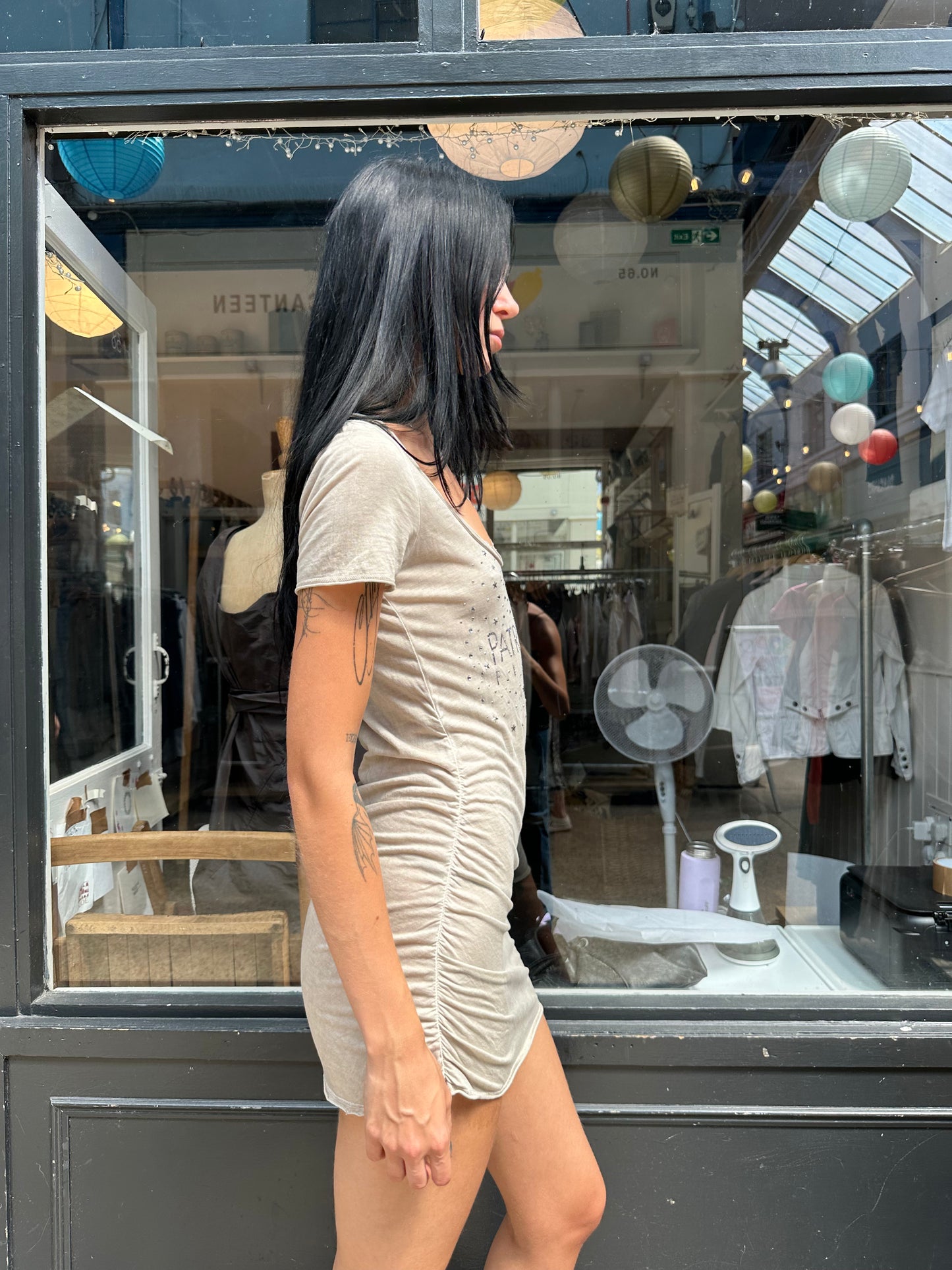 PATRIZIA PEPE tshirt dress with ruched sides