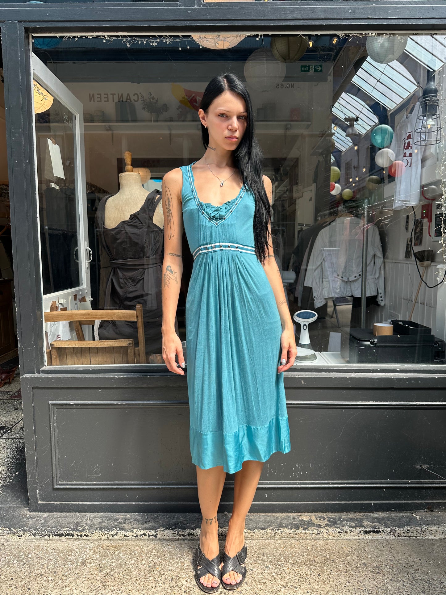 SPORTMAX blue midi dress