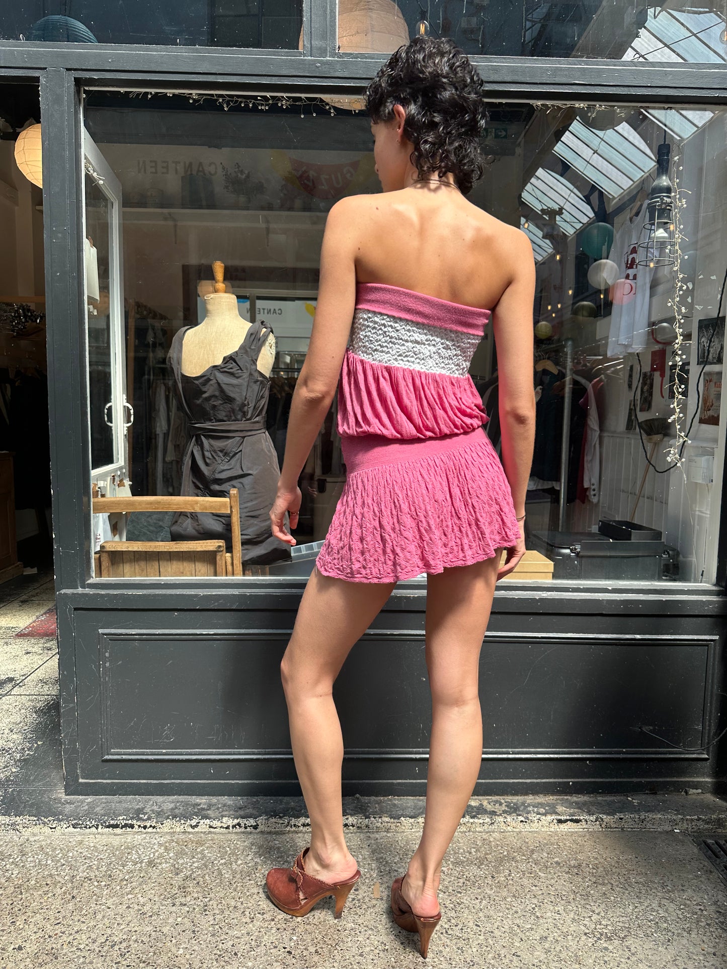PATRIZIA PEPE pink and white mini dress