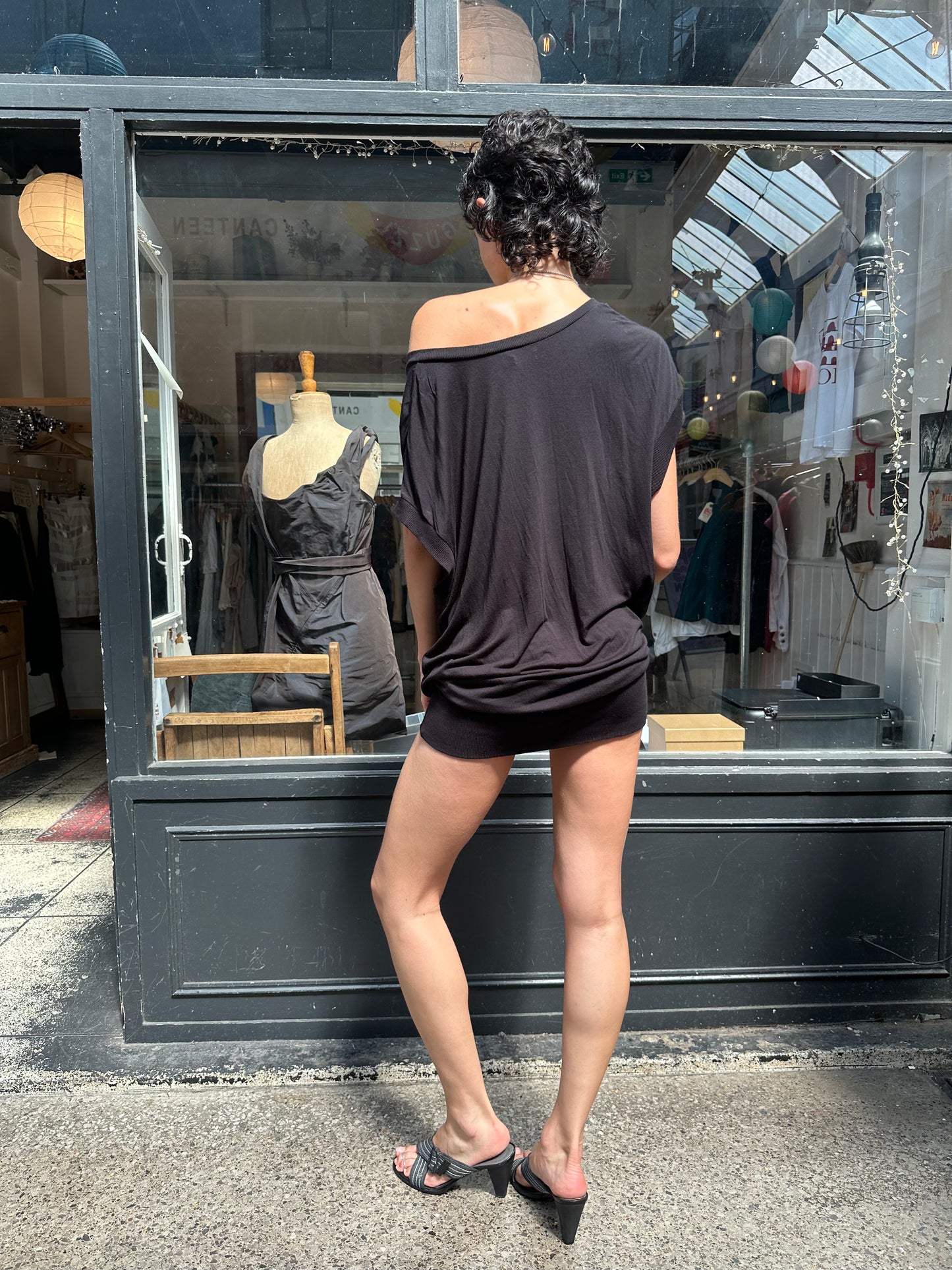 Black batwing dress