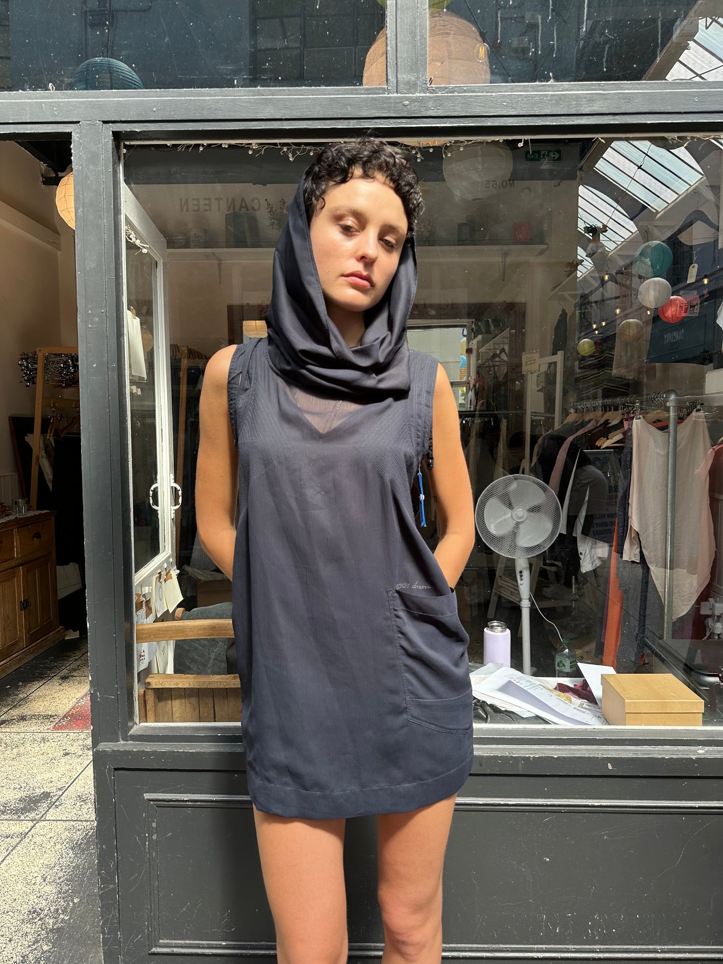 G STAR sheer hooded tunic