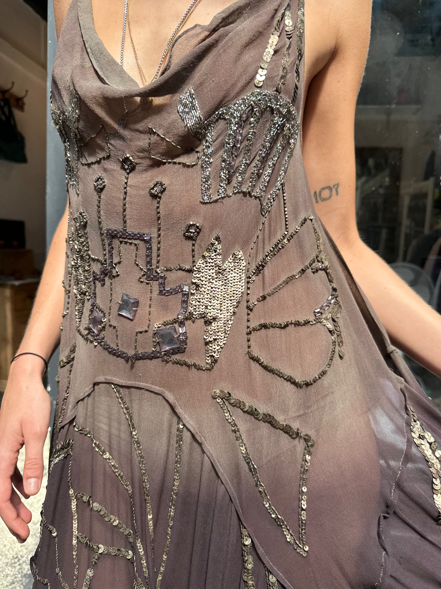 ALL SAINTS heavily embellished dress