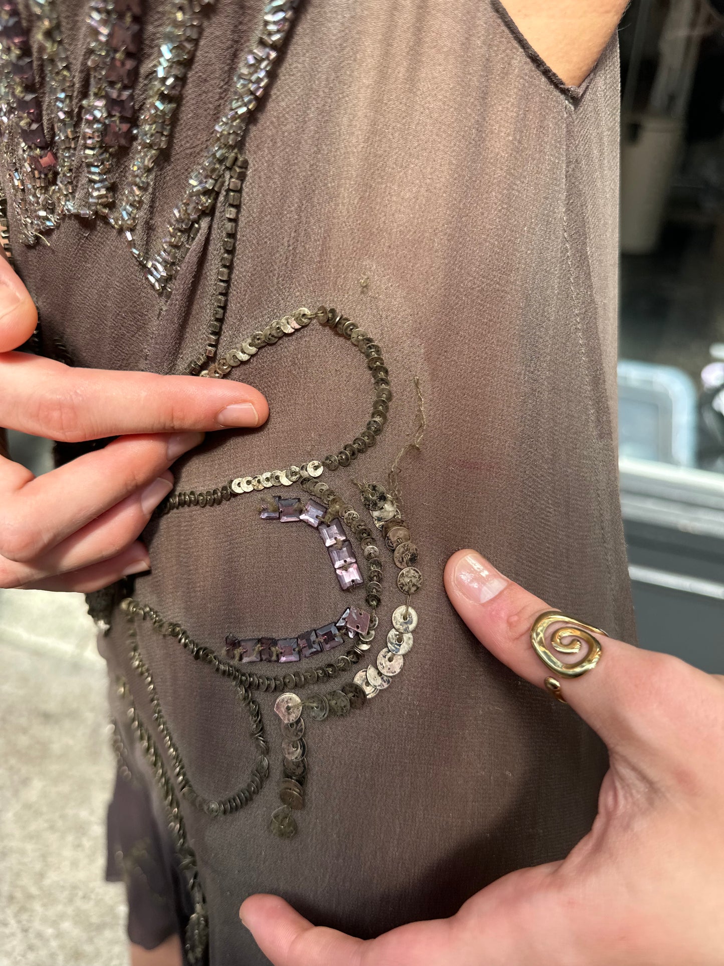 ALL SAINTS heavily embellished dress