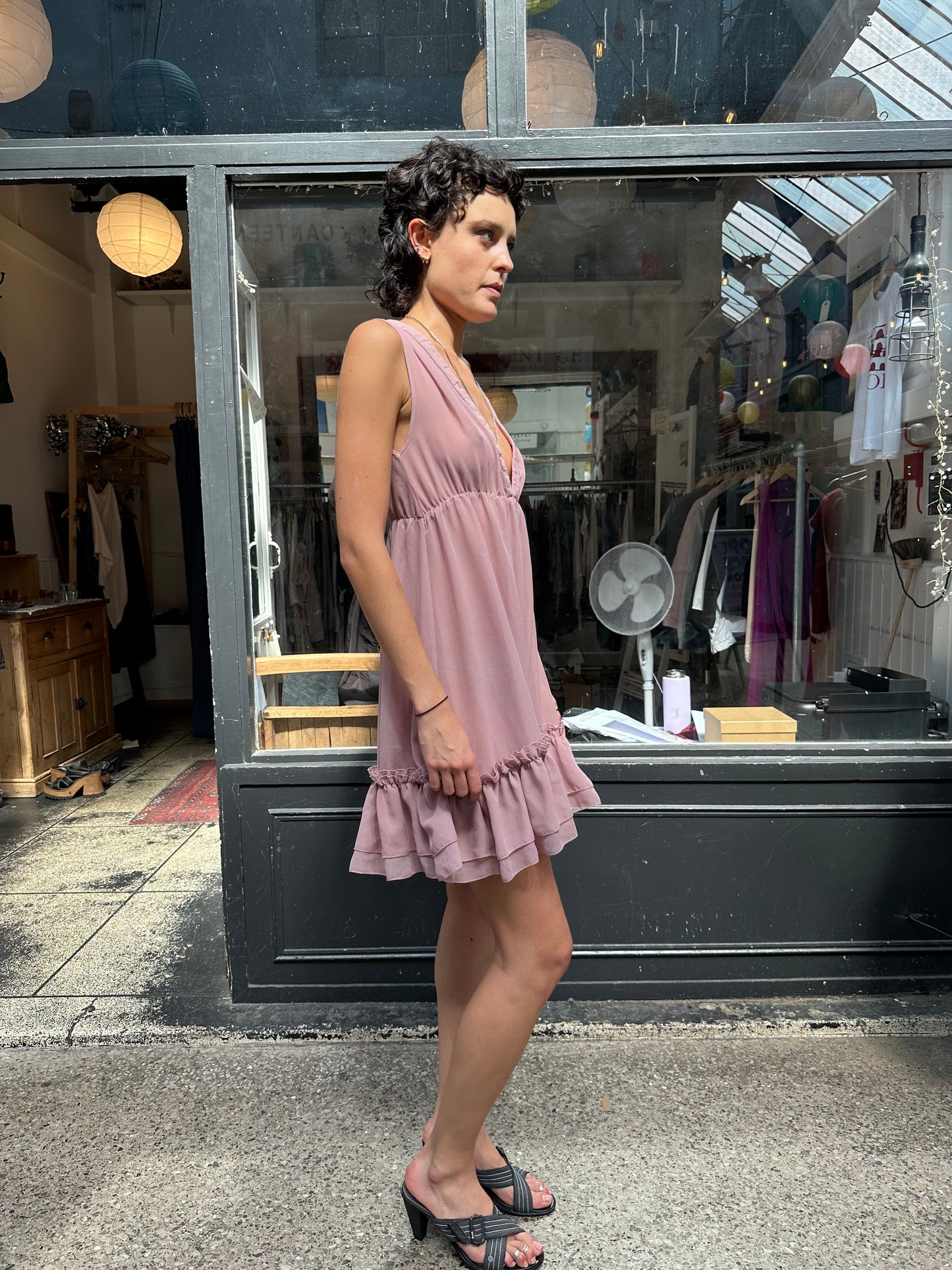 Pink baby doll dress