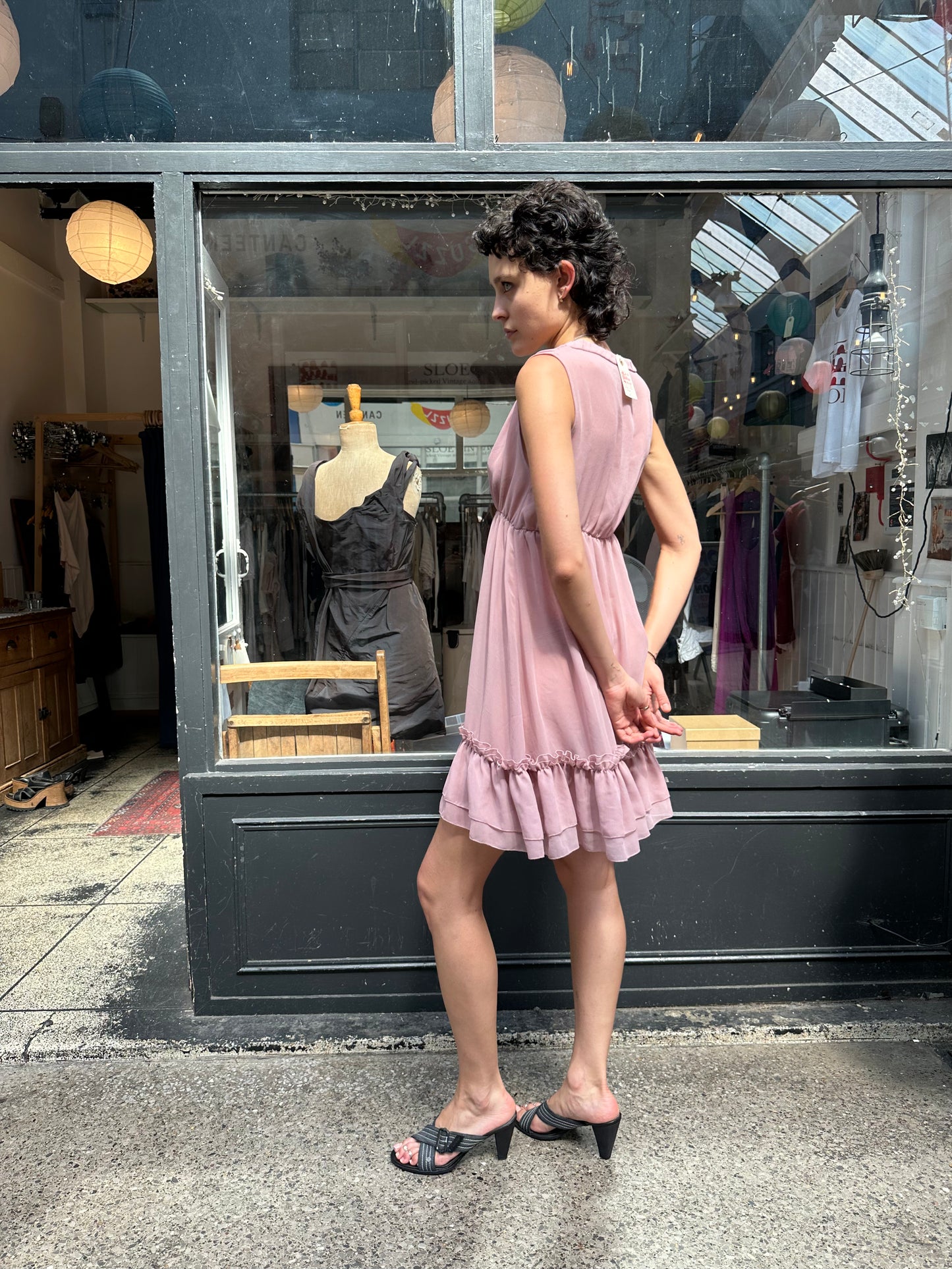 Pink baby doll dress