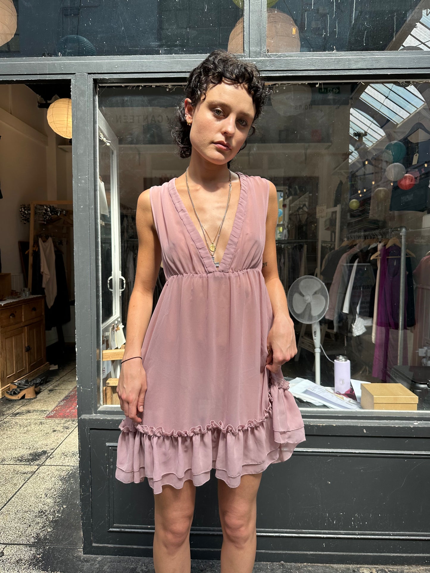 Pink baby doll dress