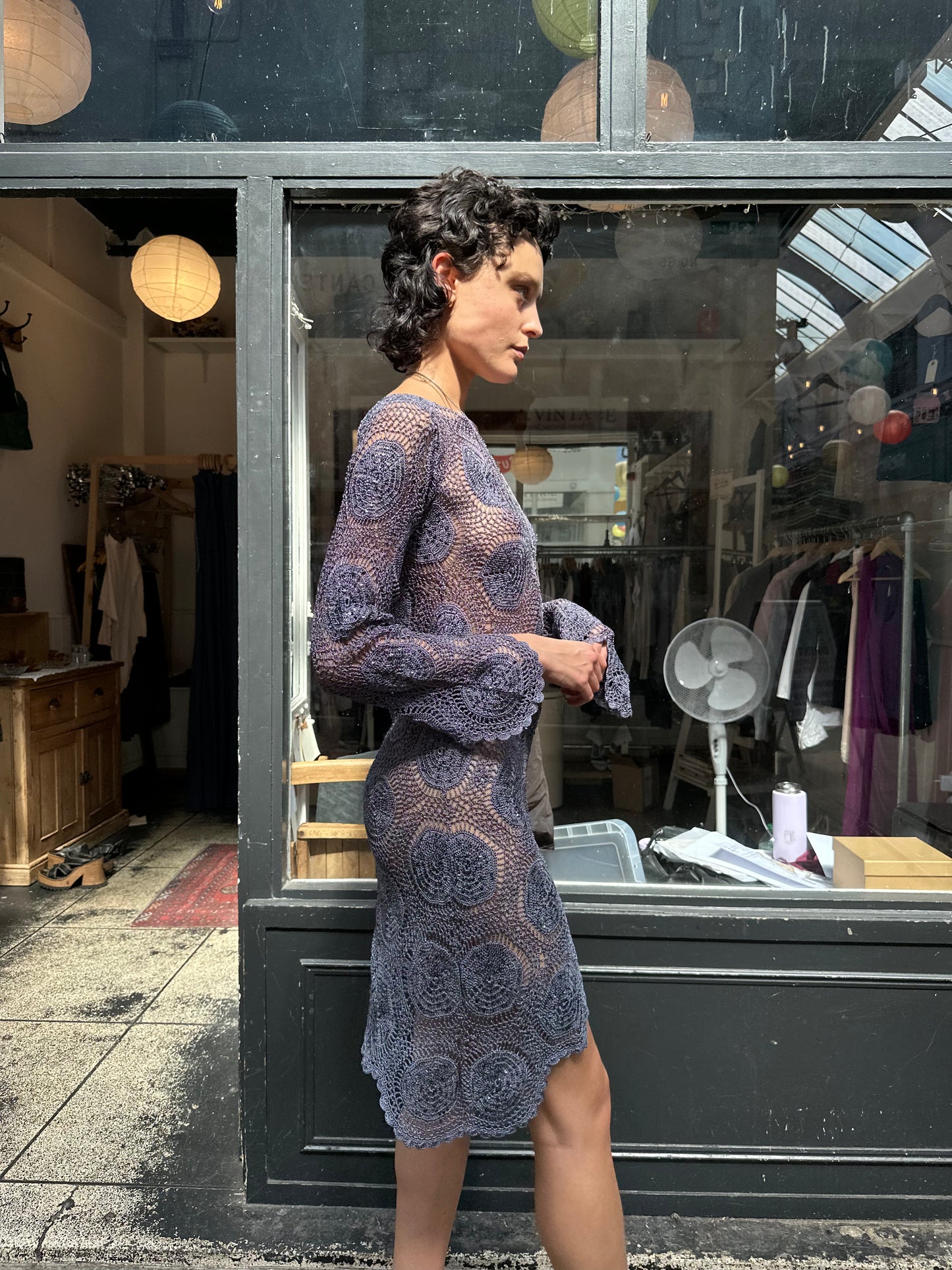 Crochet mini dress